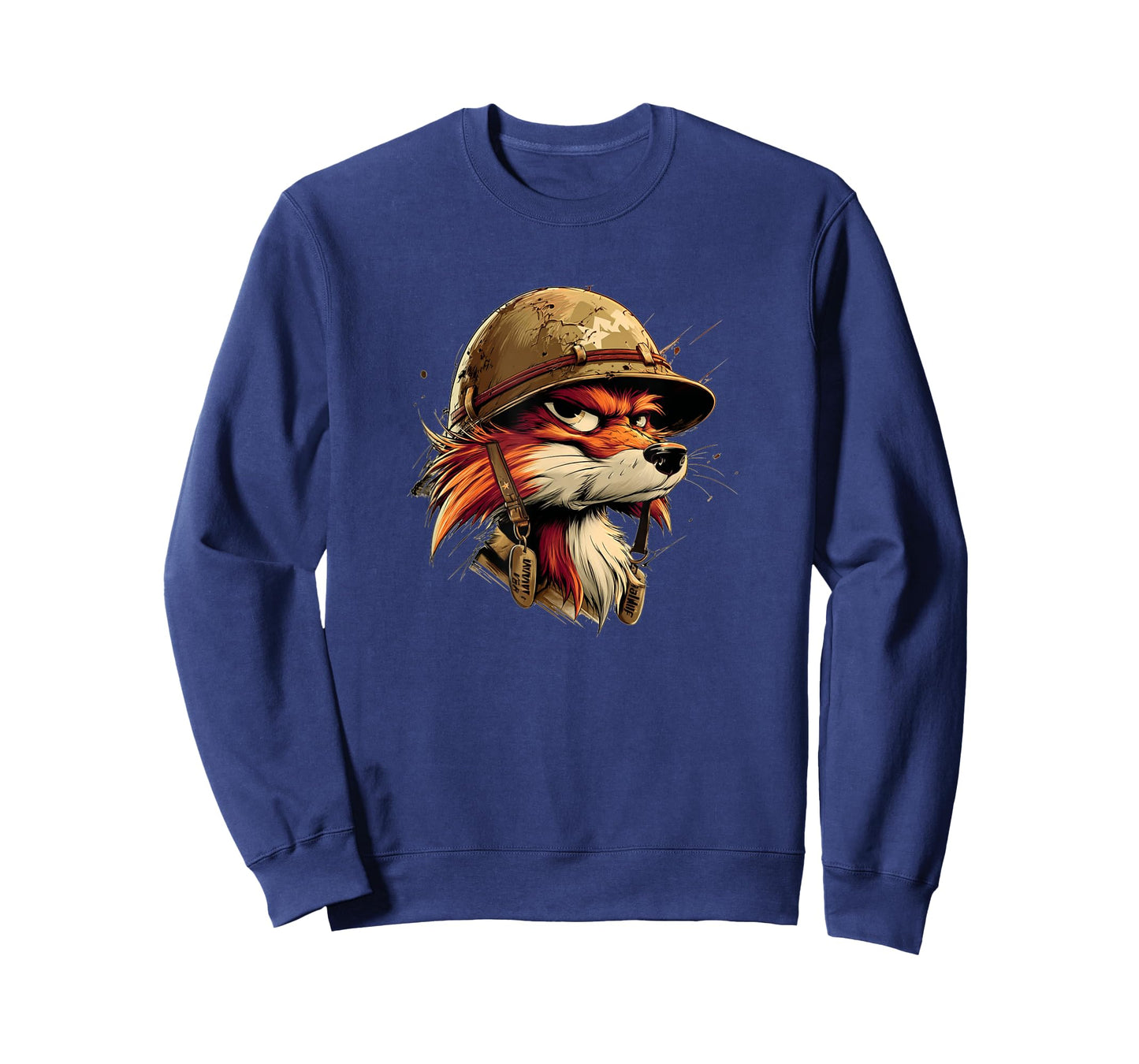 Patriotic Fox in Military Clothes and Helmet T-Shirt