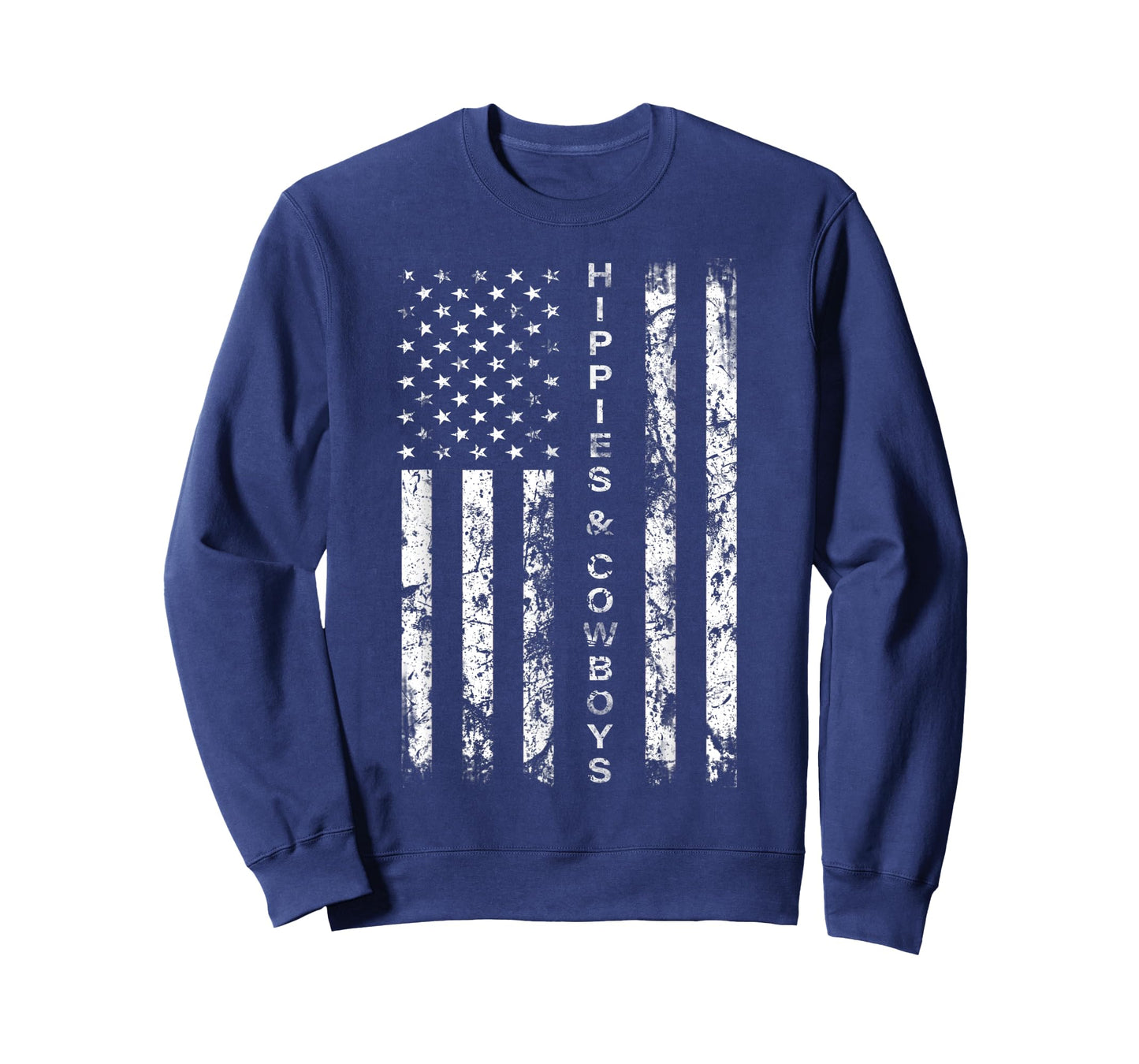 Raisin Hell With The Hippies And Cowboys - American Flag T-Shirt
