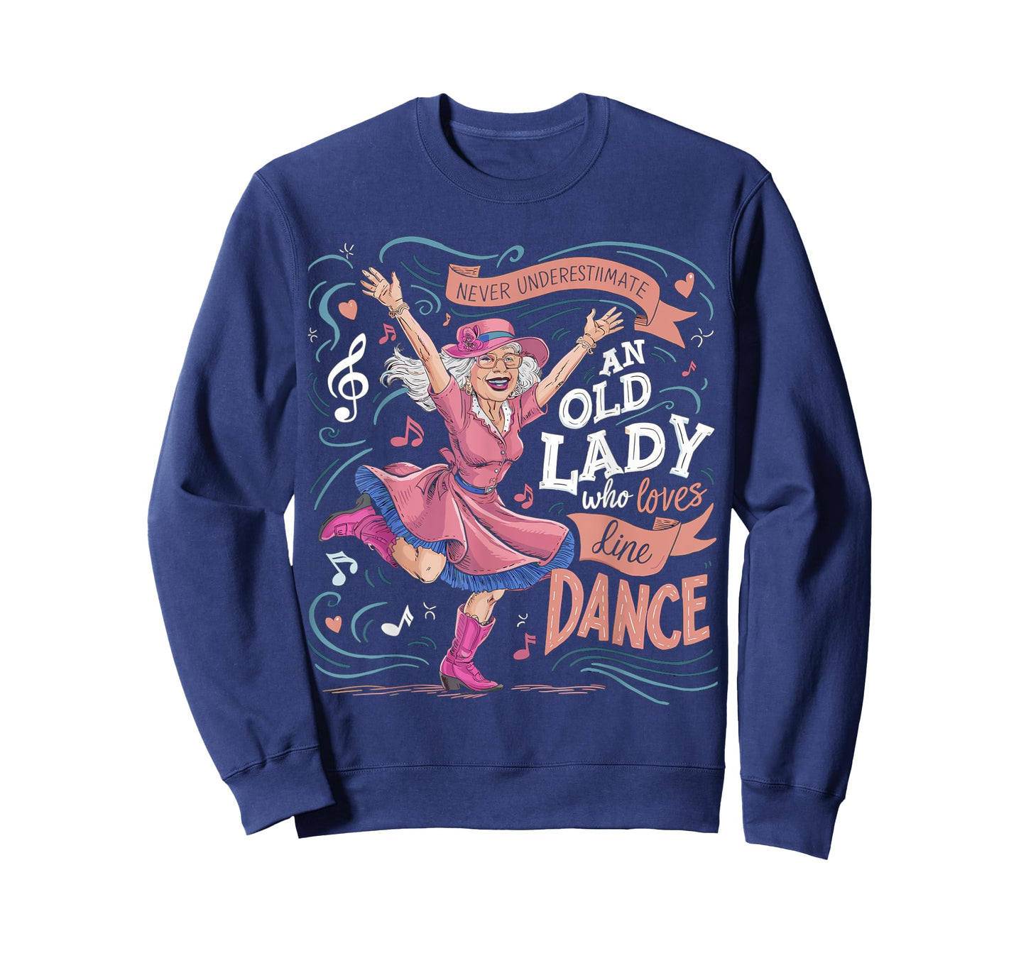 Never Underestimate an Old Lady Who Loves Line Dance T-Shirt