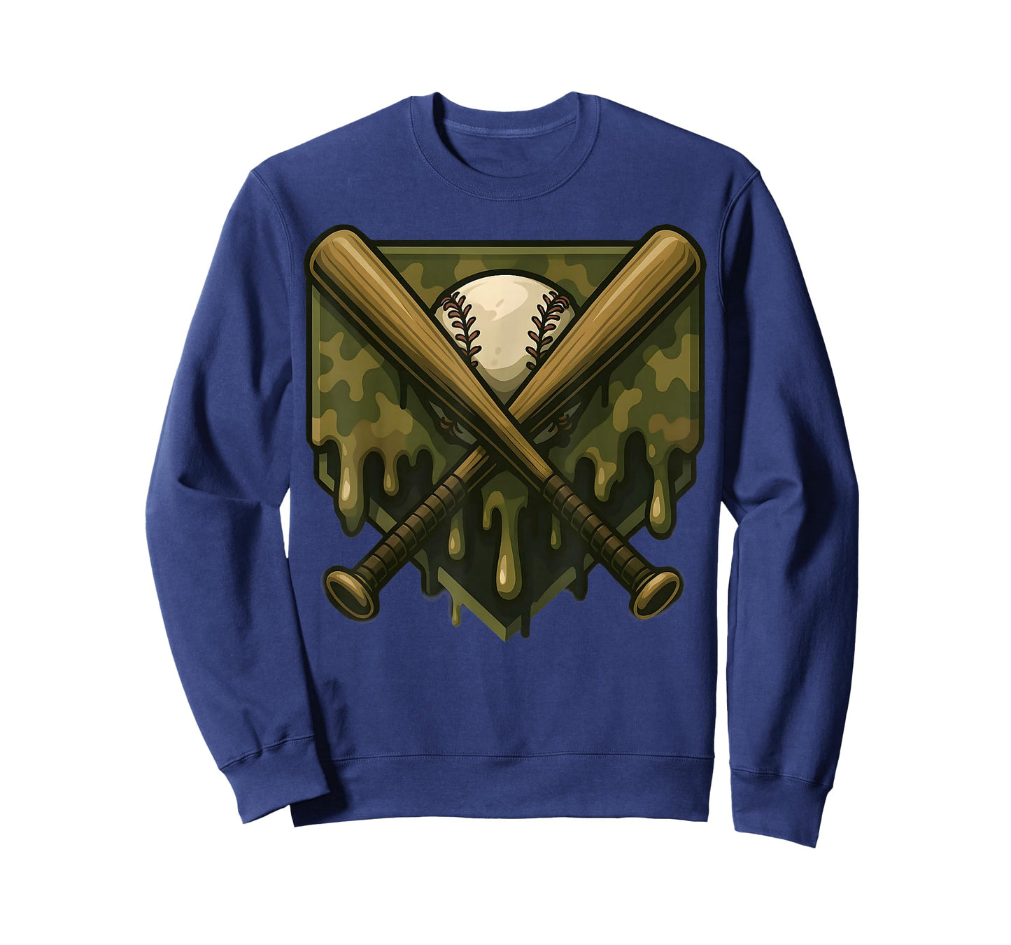 Baseball Drip Camo Home Plate Boys Sports Cool Game Day Drip T-Shirt