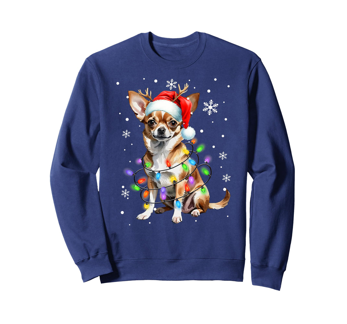 Chihuahua dog Christmas Sweater Dog Xmas Lights T-Shirt