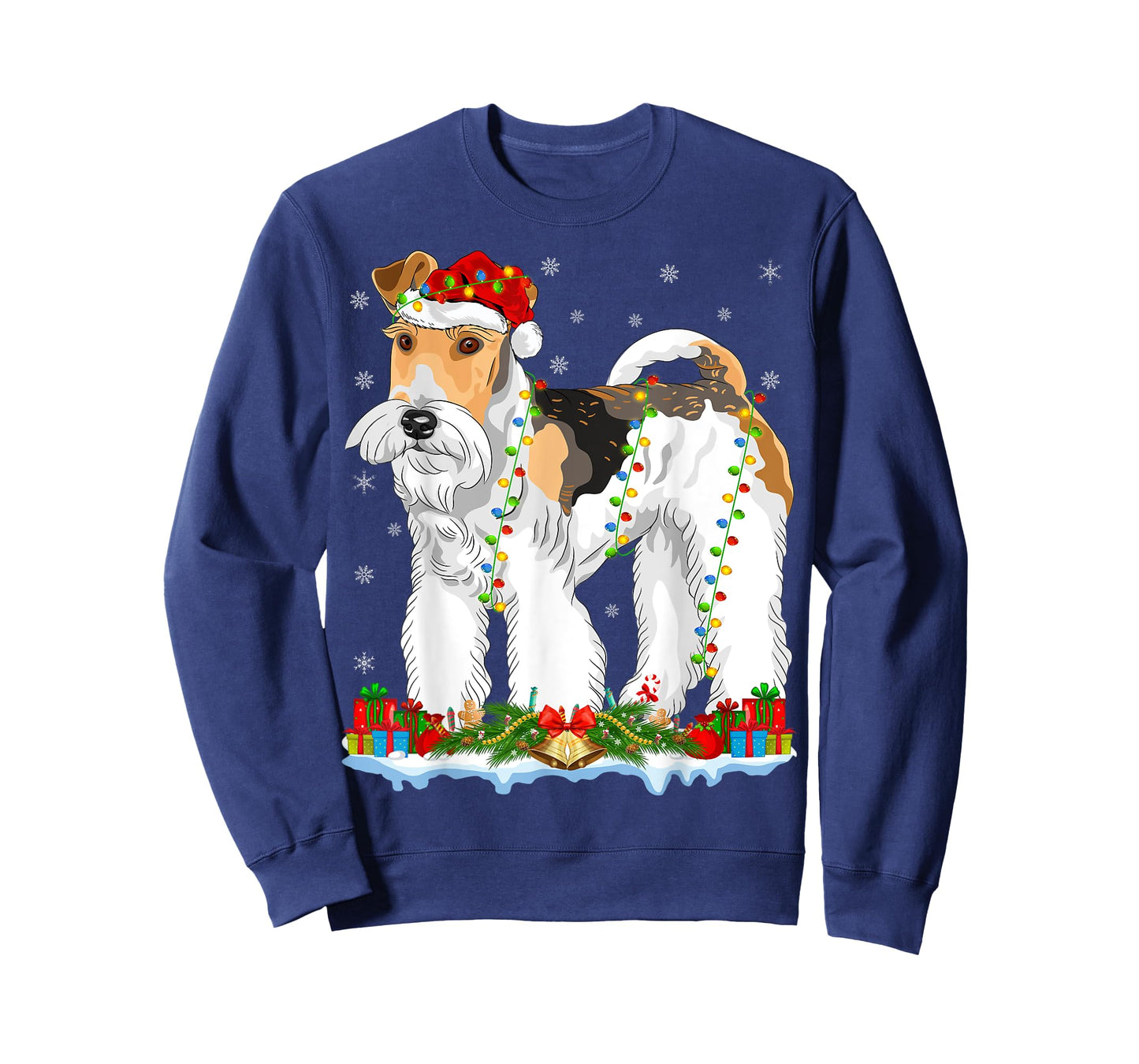Wire Fox Terrier Dog Xmas Lights Wire Fox Terrier Christmas T-Shirt