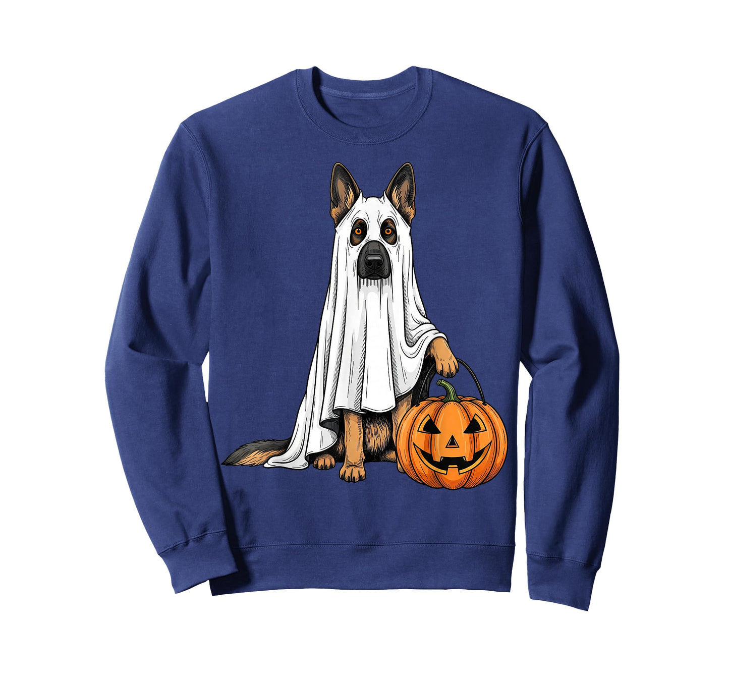 Funny German Shepherd Ghost Pumpkin Cute Spooky Dog Lover T-Shirt