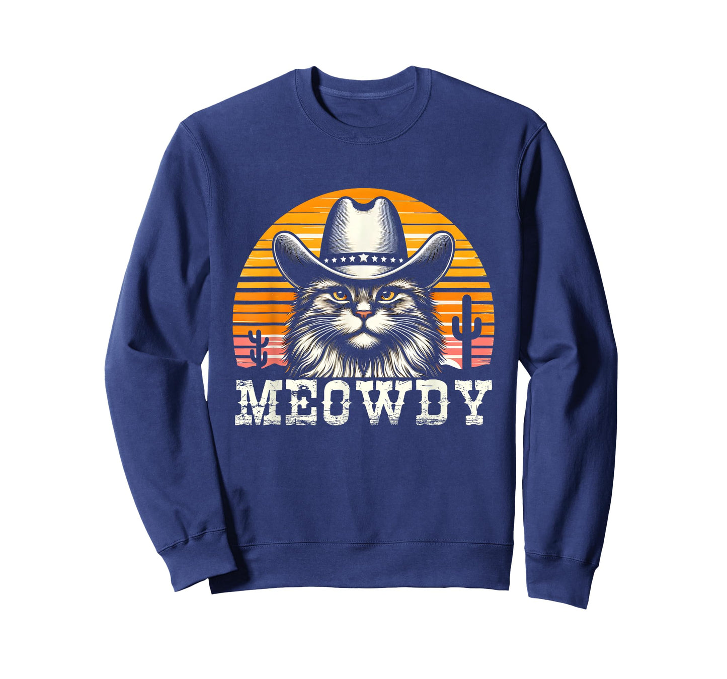 Meowdy Country Music Vintage Cat Cowboy Hat Western T-Shirt