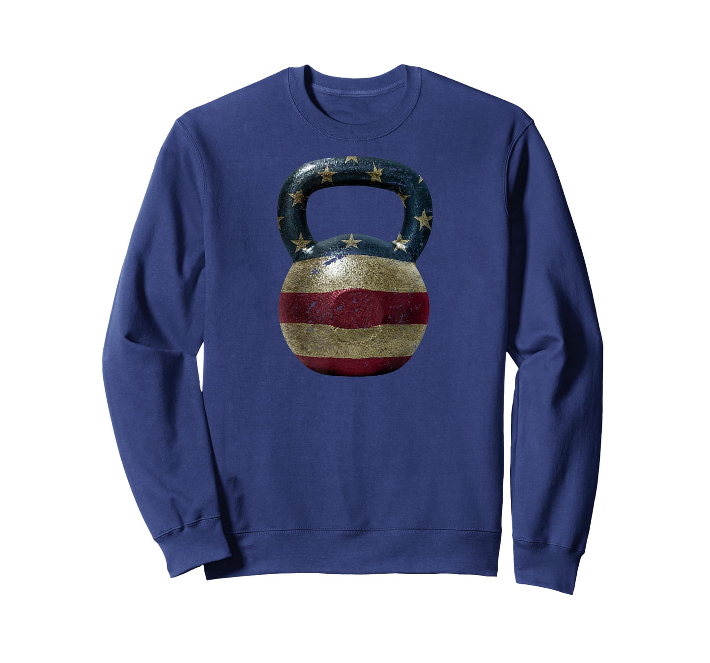 Rustic American Flag Kettle bell t-shirt, weight lifting T-Shirt