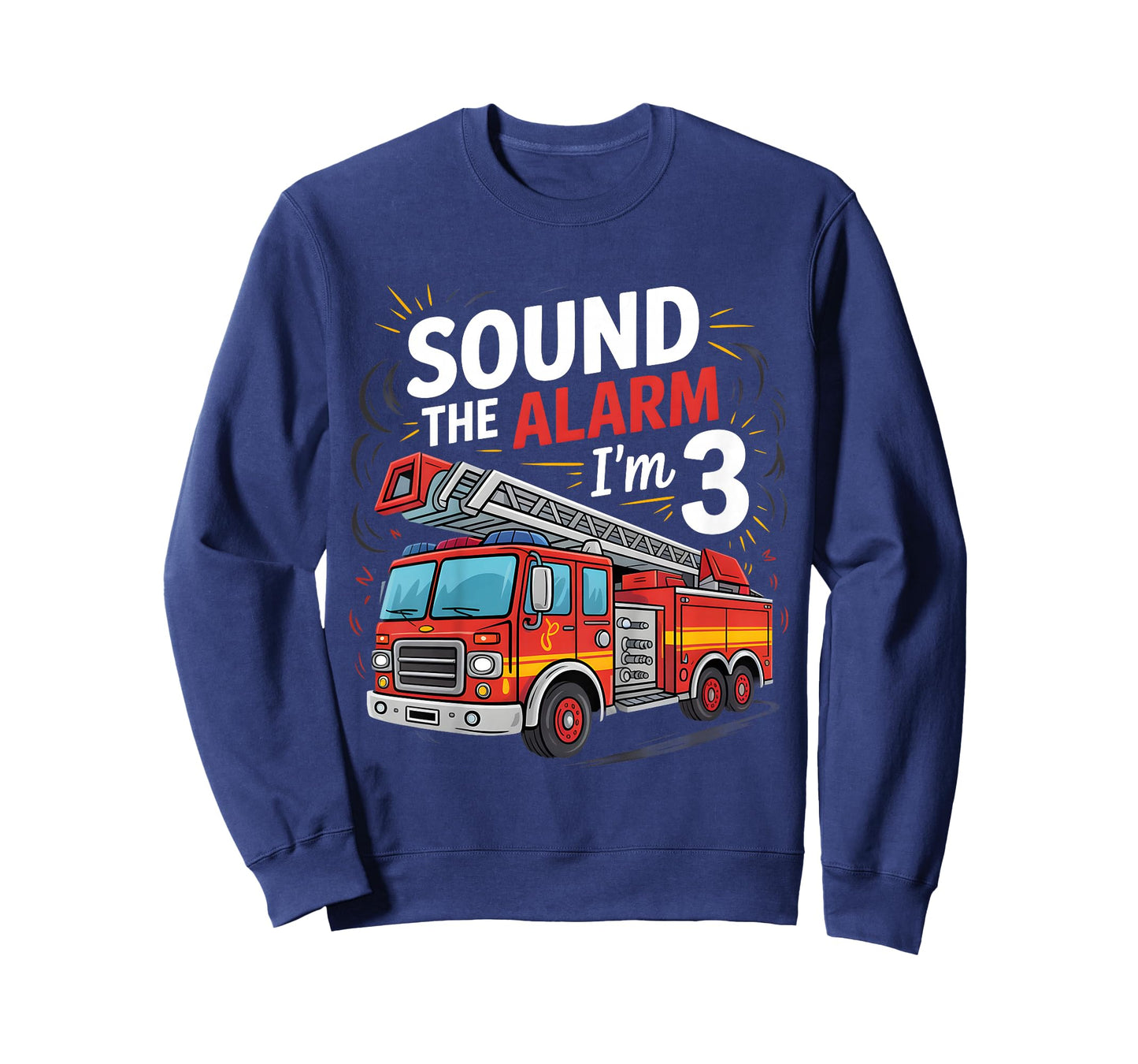 Fire Truck I'm 3 Sound The Alarm Firefighter 3rd Birthday T-Shirt