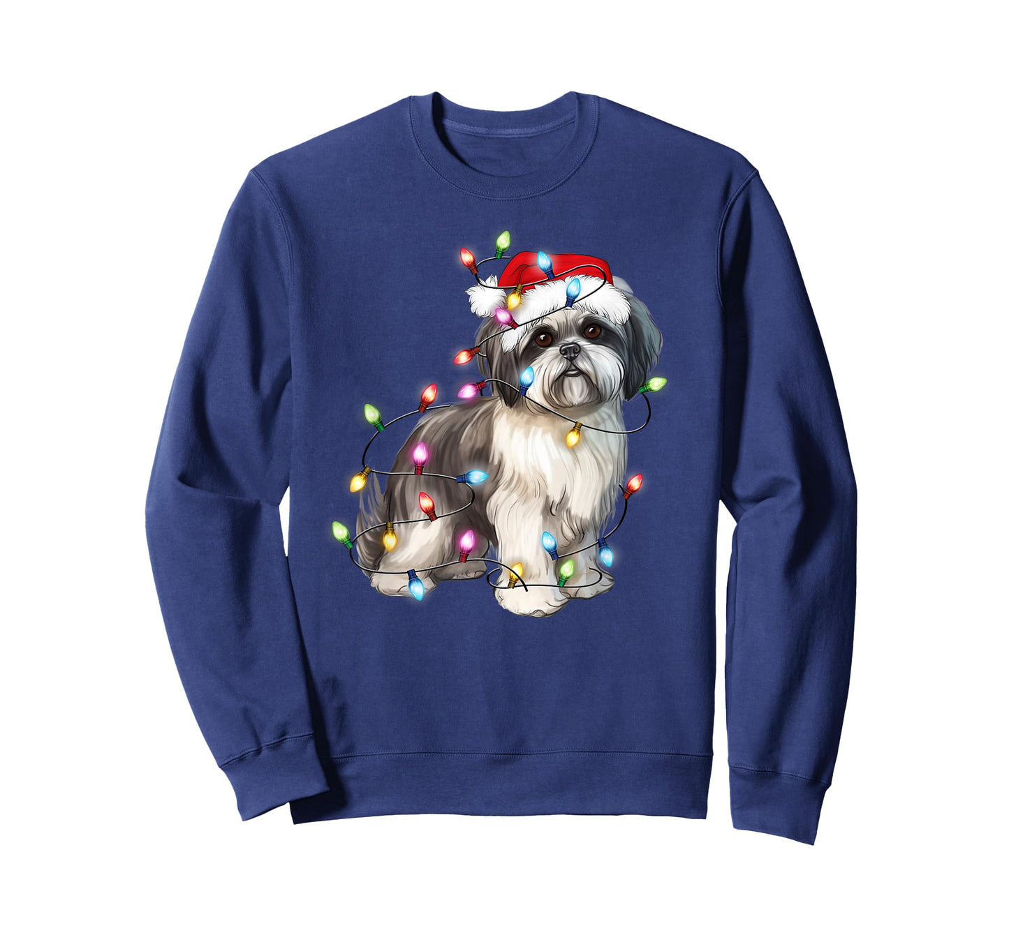 Shih Tzu Dog Christmas Lights Xmas Cute T-Shirt