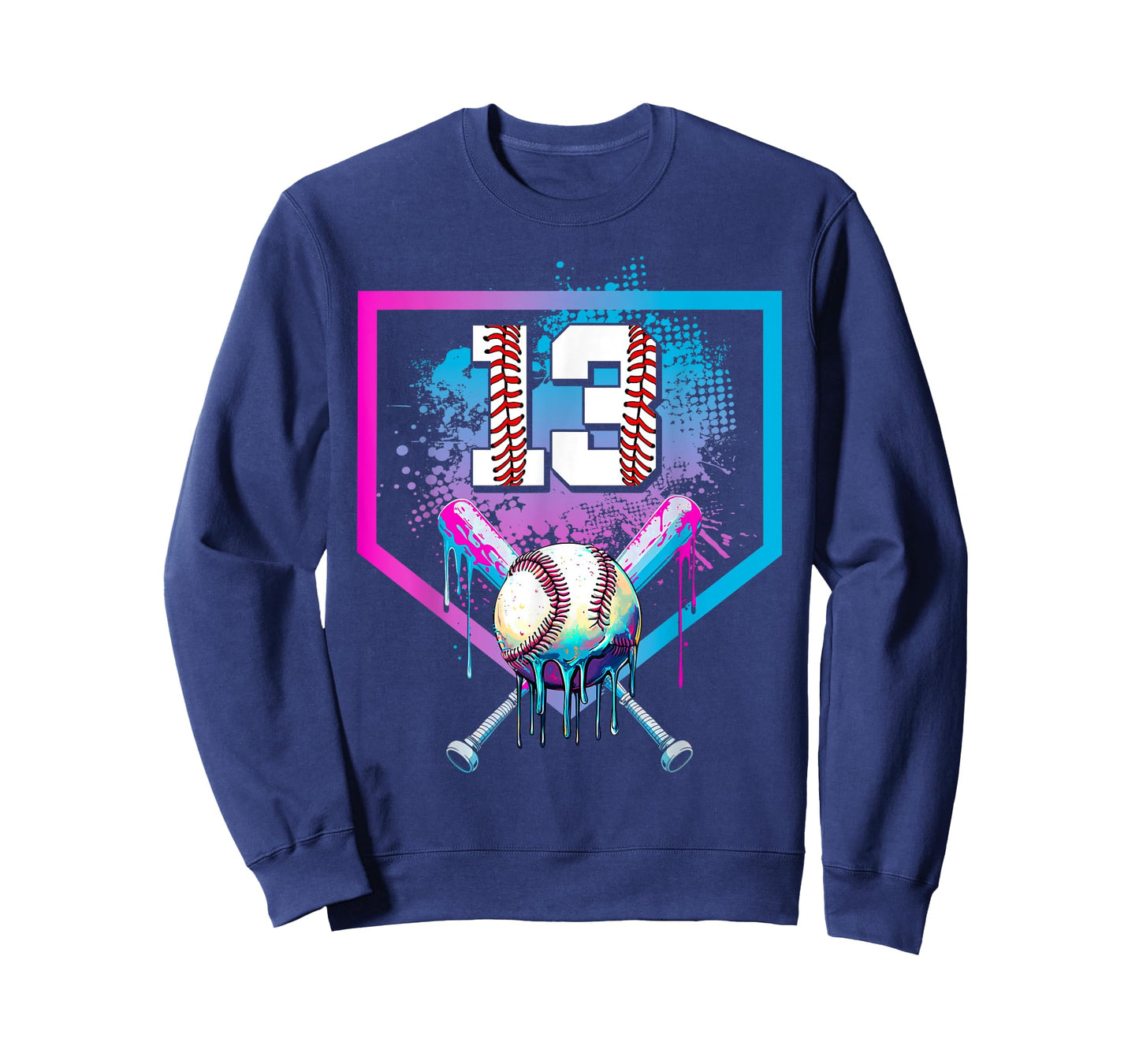 Baseball Drip 13th Birthday Home Plate Boy Youth 13 Year Old T-Shirt