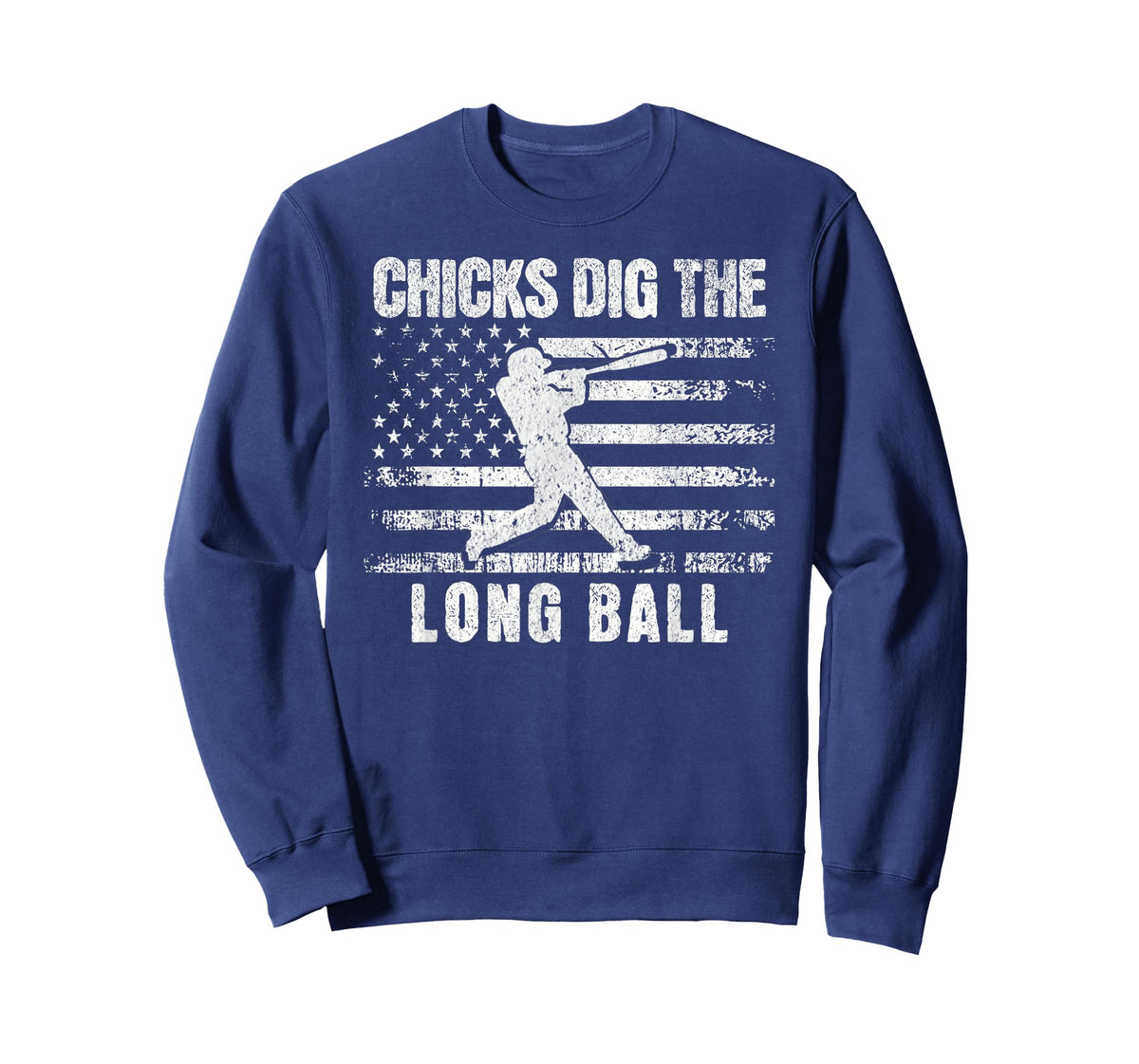 Funny Baseball Chicks Dig The Long Ball USA Flag T-Shirt