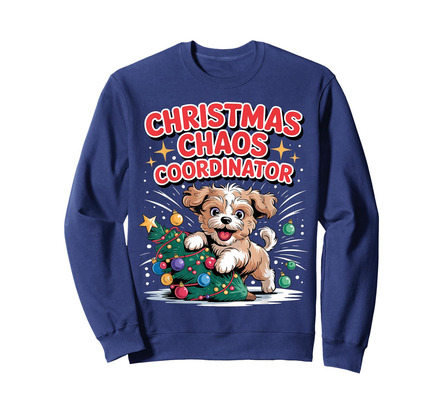 Christmas Chaos Coordinator Xmas Puppy Funny Shi-Poo T-Shirt