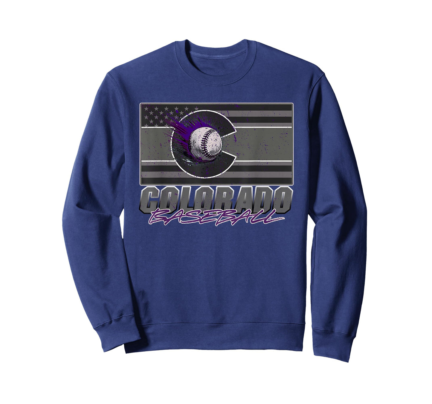 Colorado Flag / USA Flag Baseball Colorado Baseball Graphic T-Shirt