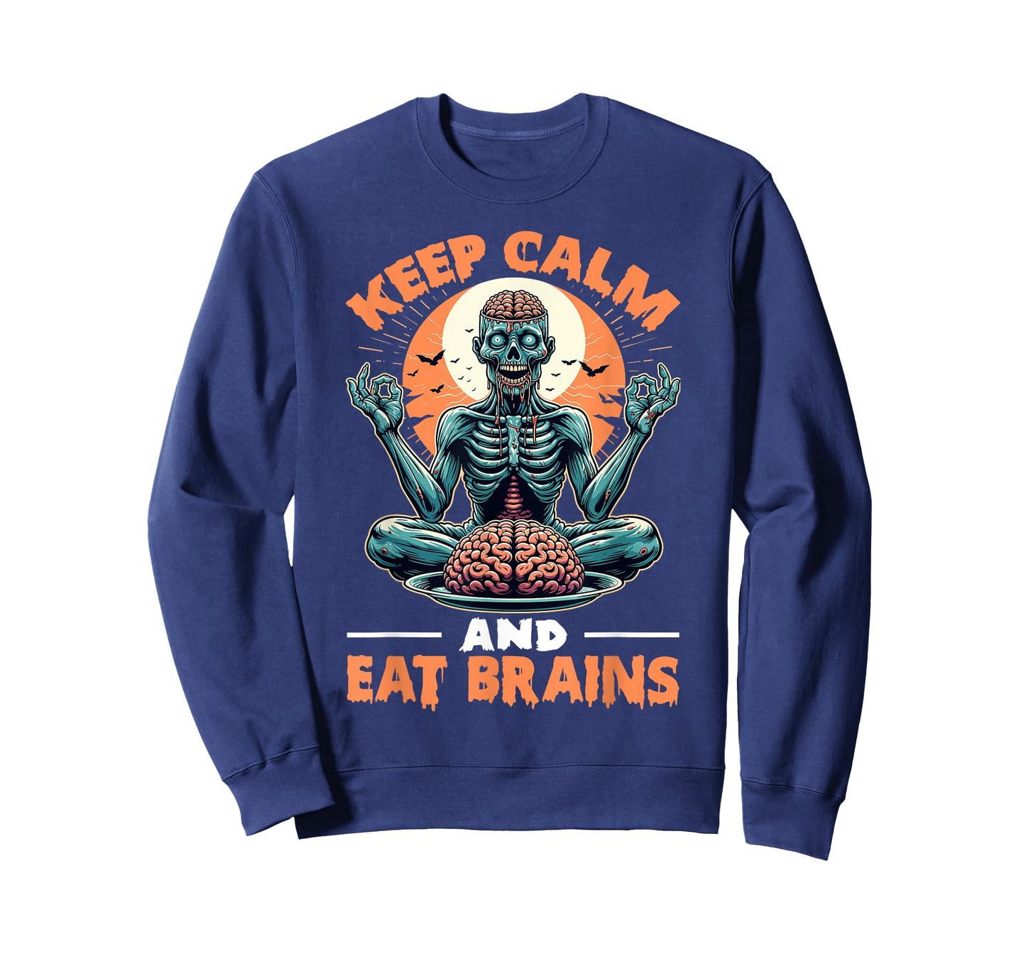 Keep Calm and Eat Brains Zombie Meditation T-Shirt