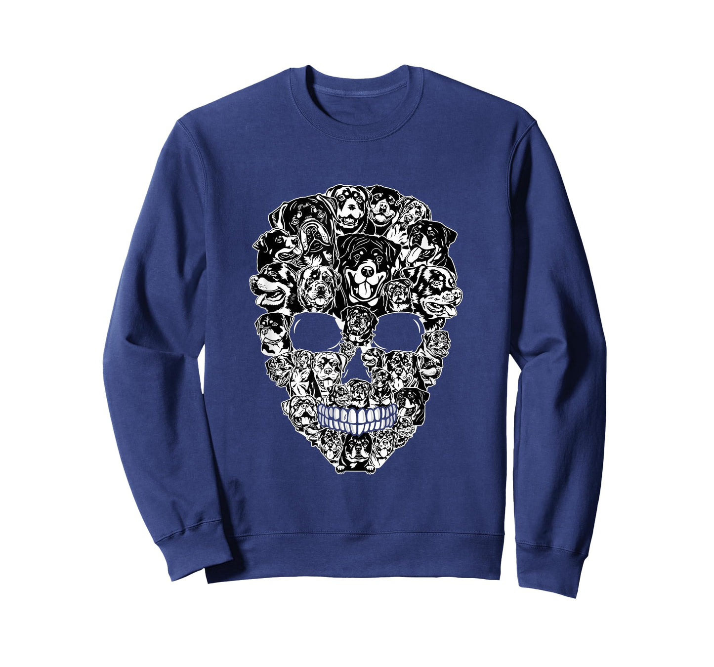 Funny Rottweiler Skull Dog Skeleton Halloween Men Women Kids T-Shirt