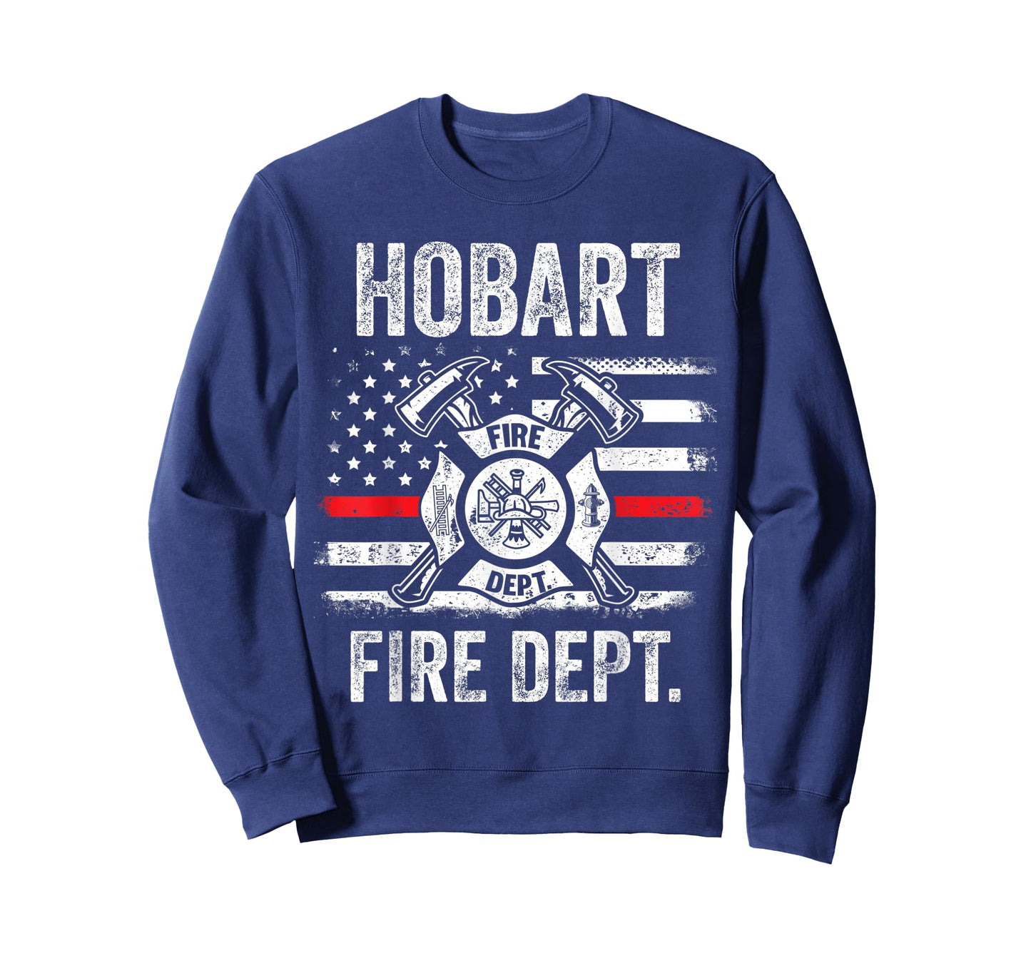 Hobart Indiana Fire Department Thin Red Line Fireman T-Shirt