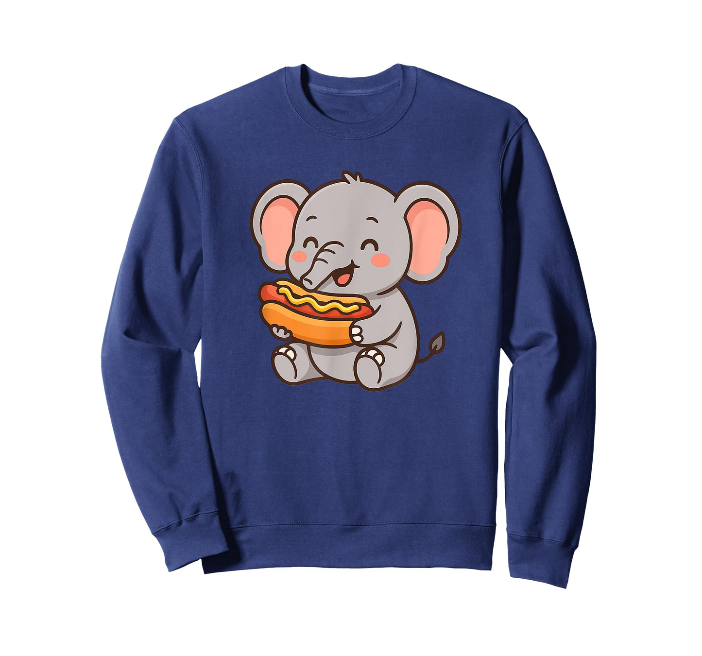 Elephant Eating Hot Dog Shirt Cute Elephant Hot Dog T-Shirt for Men Women Kids