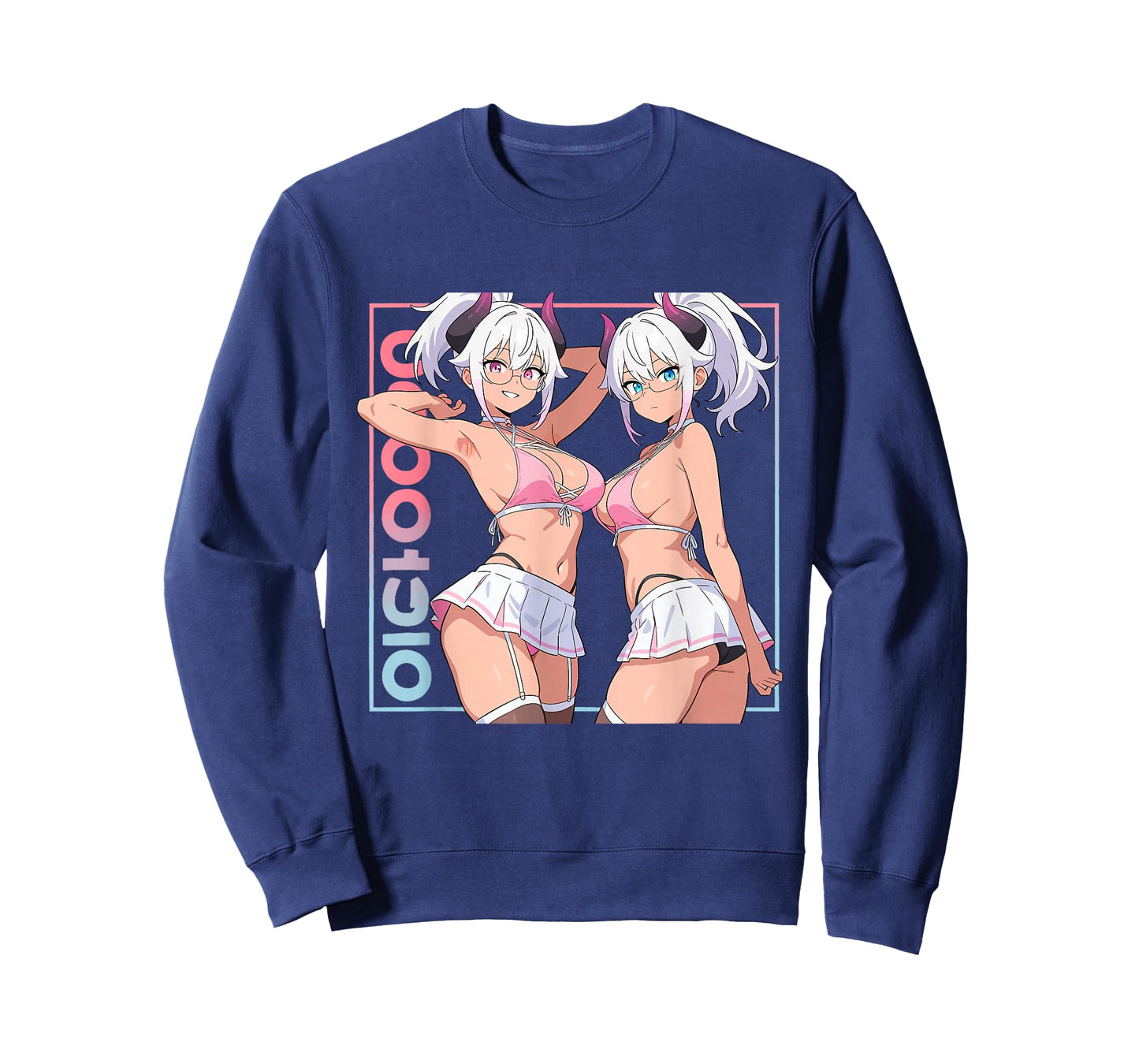 Waifu Sexy Anime Girl Horns Mini Skirt Japanese Retro Art T-Shirt