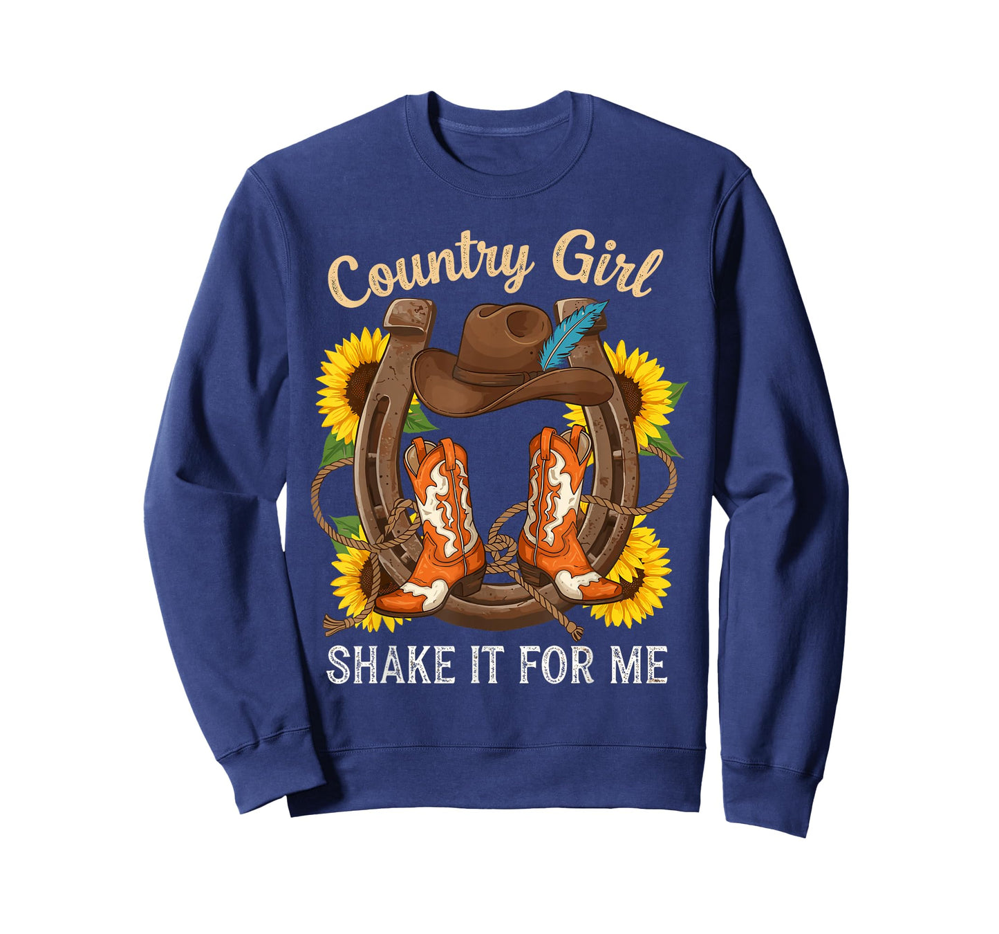Country Girl Shake It for Me Cowboy Boots and Sunflowers T-Shirt