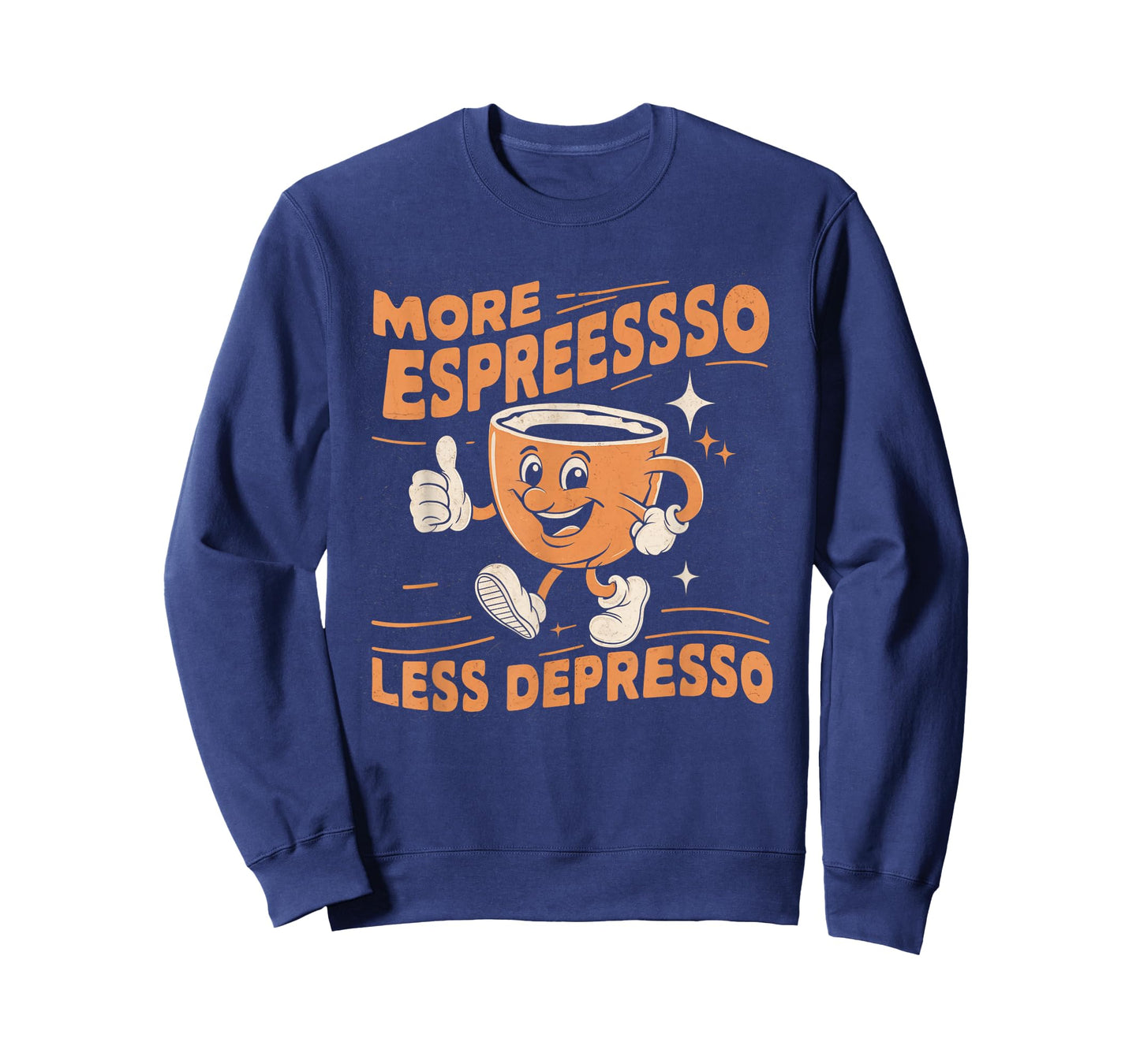 More Expresso Less Depresso Funny Vintage Coffee Adict Lover T-Shirt