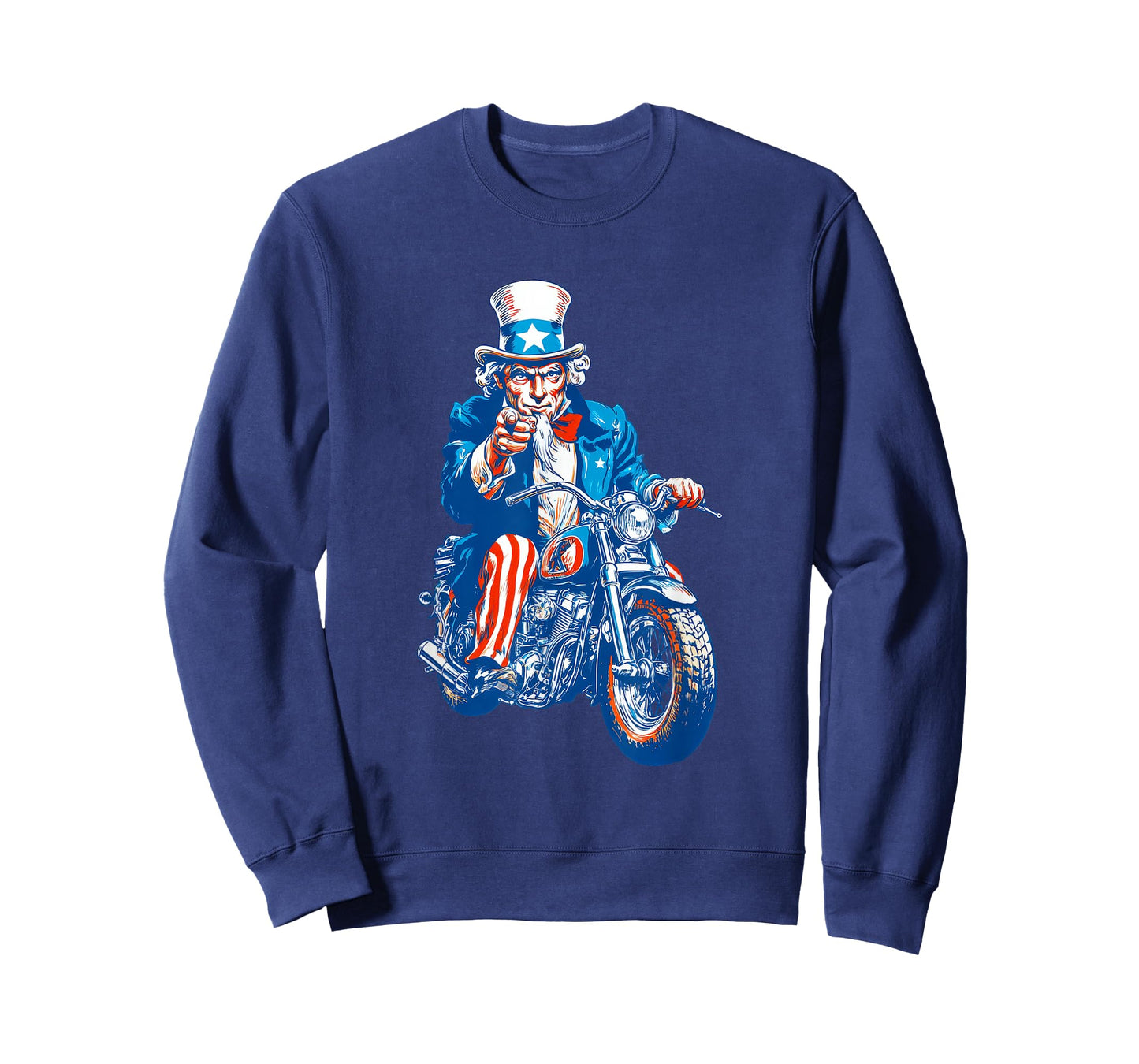 Awesome America Uncle with Motorbike for Sam and Motorcycle T-Shirt