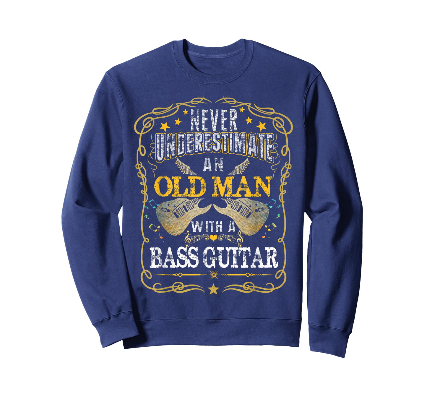 Never Underestimate An Old Man With A Bass Guitar T-Shirt