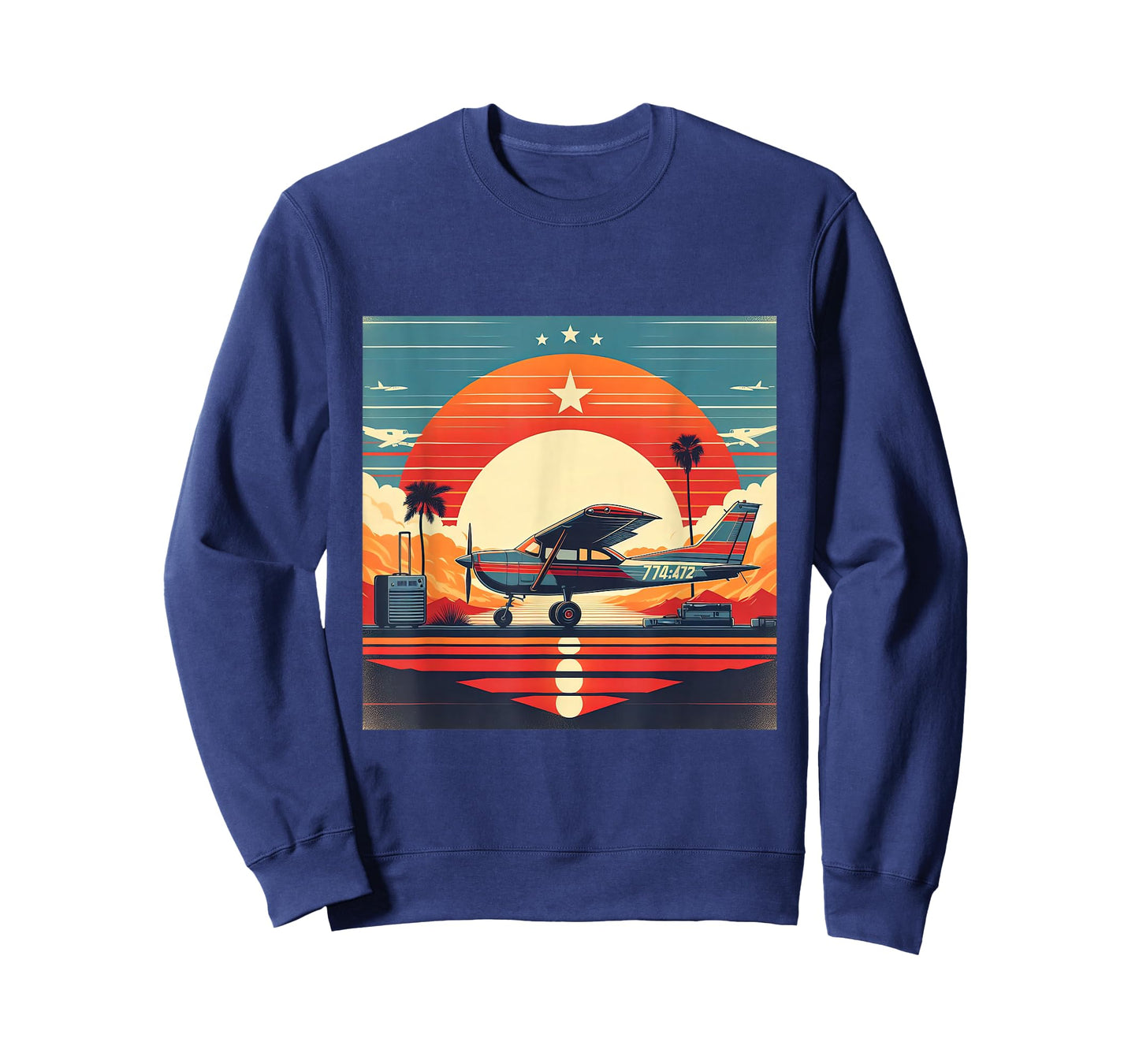 C-172 Skyhawk Vintage C172 Airplane Retro Sunset Pilot T-Shirt