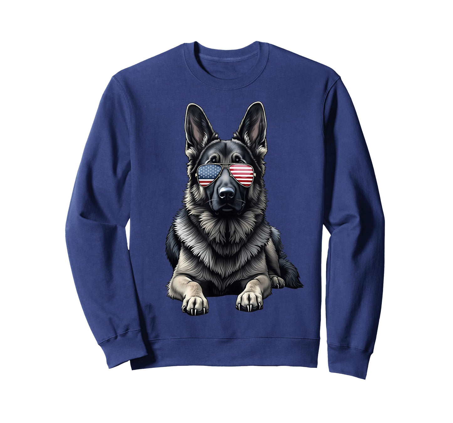 German Shepherd USA Flag Sunglasses Patriotic 4th of July T-Shirt