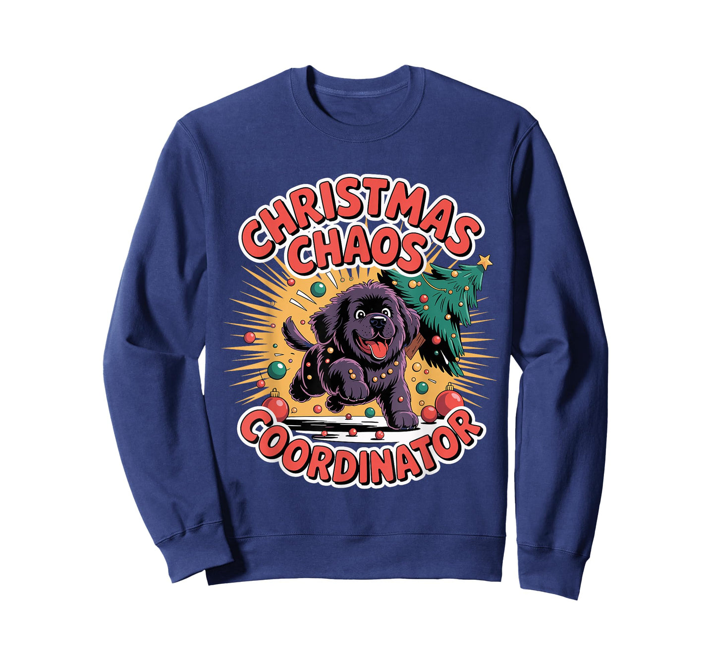 Christmas Chaos Coordinator Xmas Puppy Funny Newfoundland T-Shirt