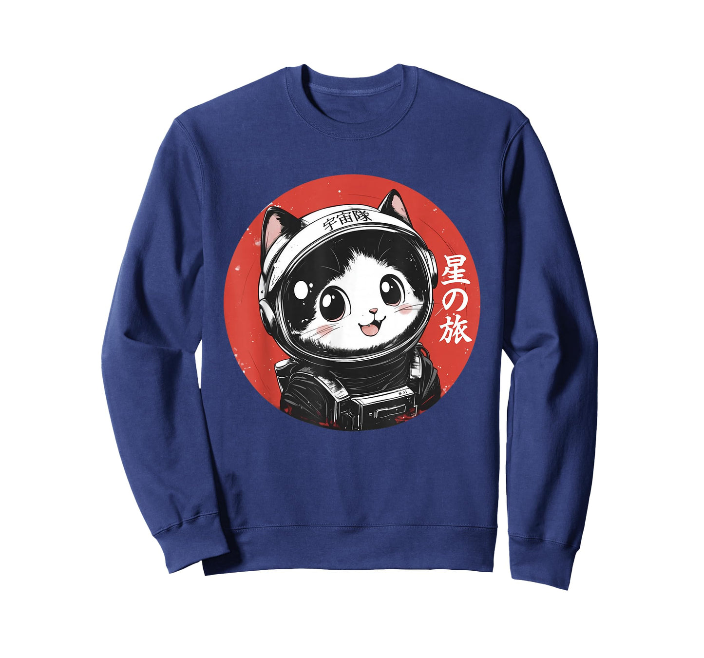 Space Cat Graphic Tee Astronaut Kawaii Japanese Art Anime T-Shirt