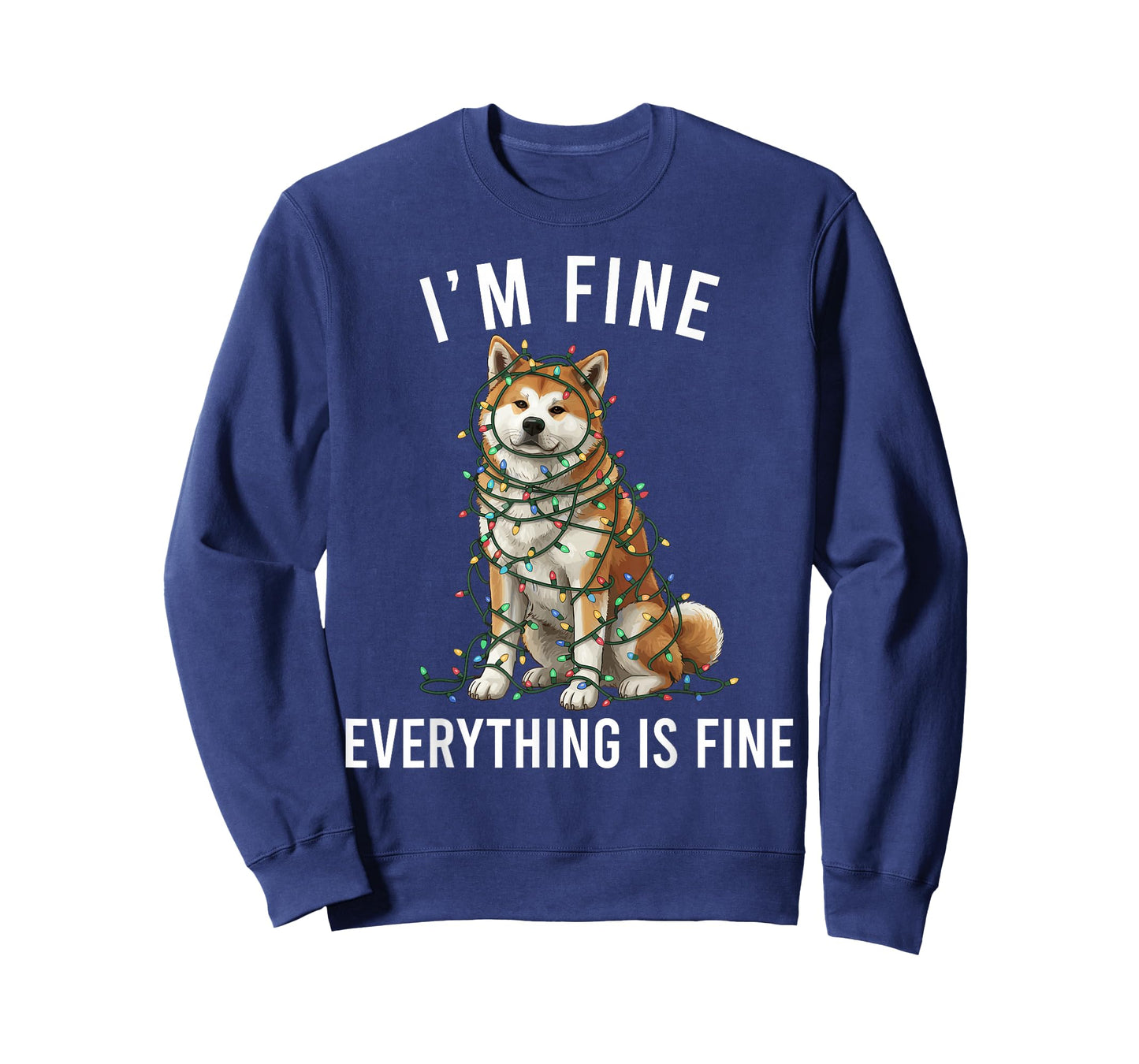 Akita Inu Christmas I'm Fine Everything is Fine T-Shirt