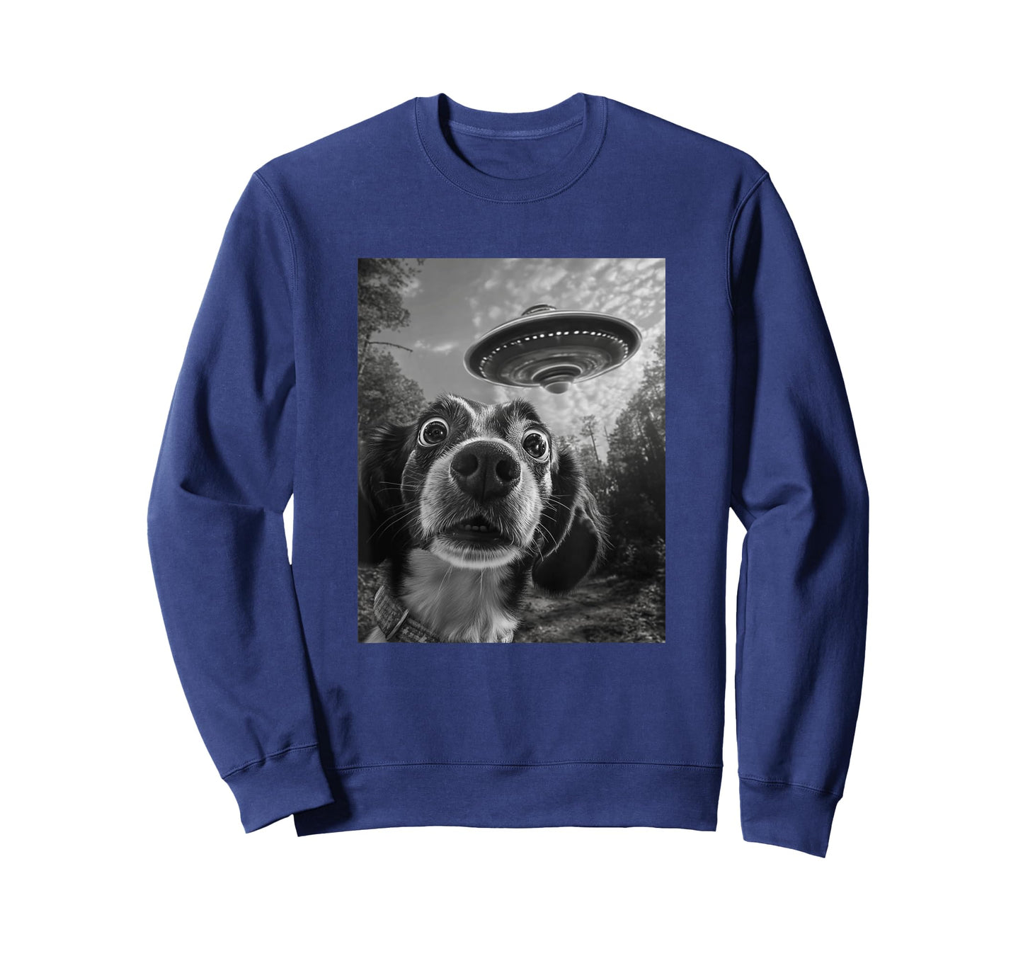 Dog UFO Meme - Funny Dog Selfie with UFO Men Women Kids T-Shirt