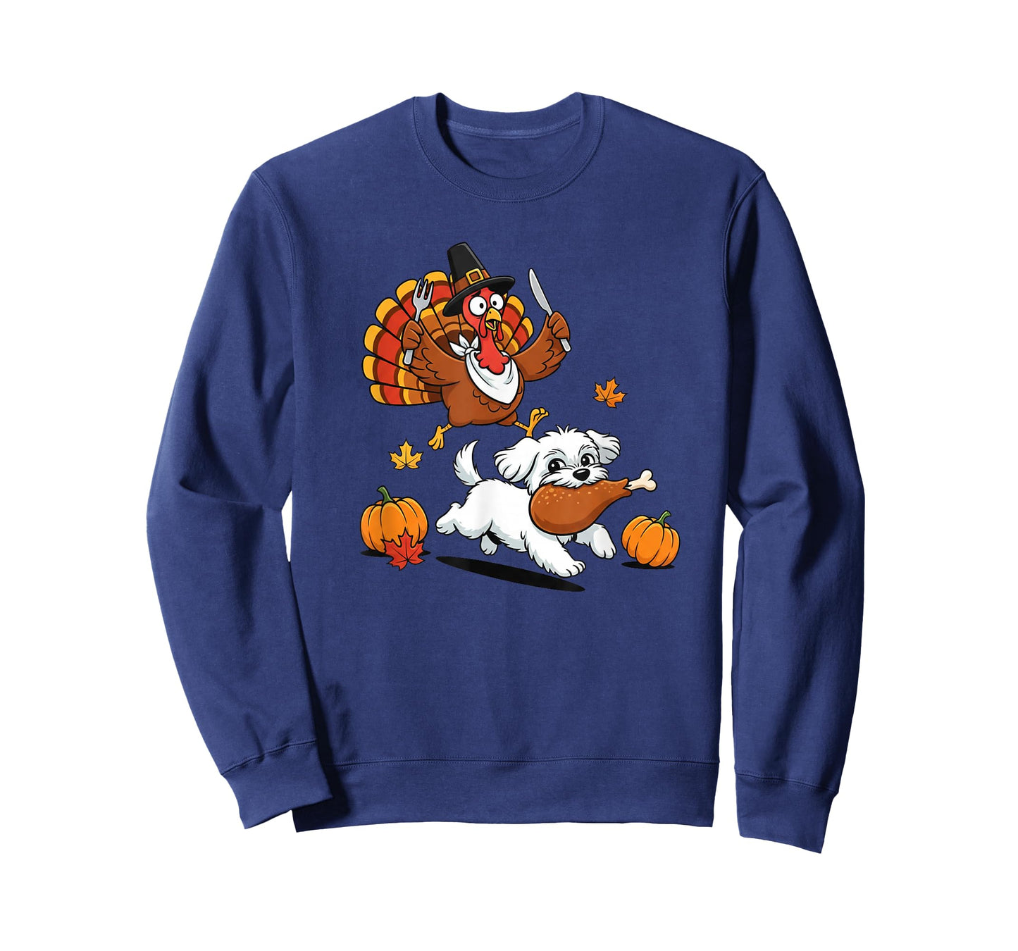 Funny Maltese Turkey Autumn Thanksgiving Womens Mens Kids T-Shirt