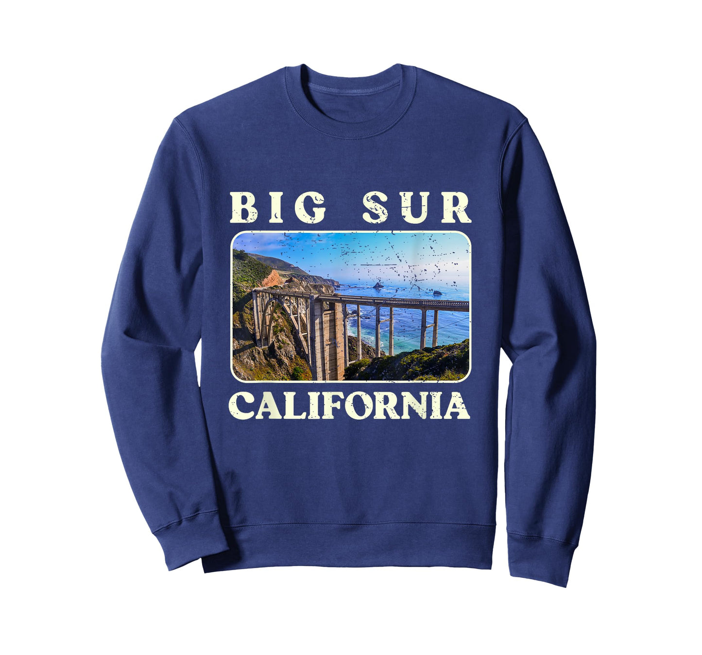 Vintage Bixby Bridge Landscape California Big Sur Travel T-Shirt