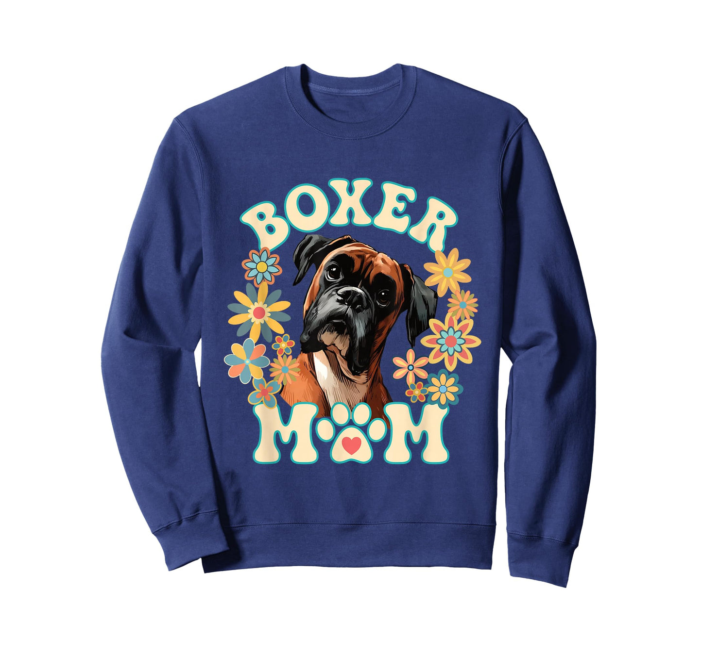Boxer Mom Mum Dog Floral Flower Design T-Shirt