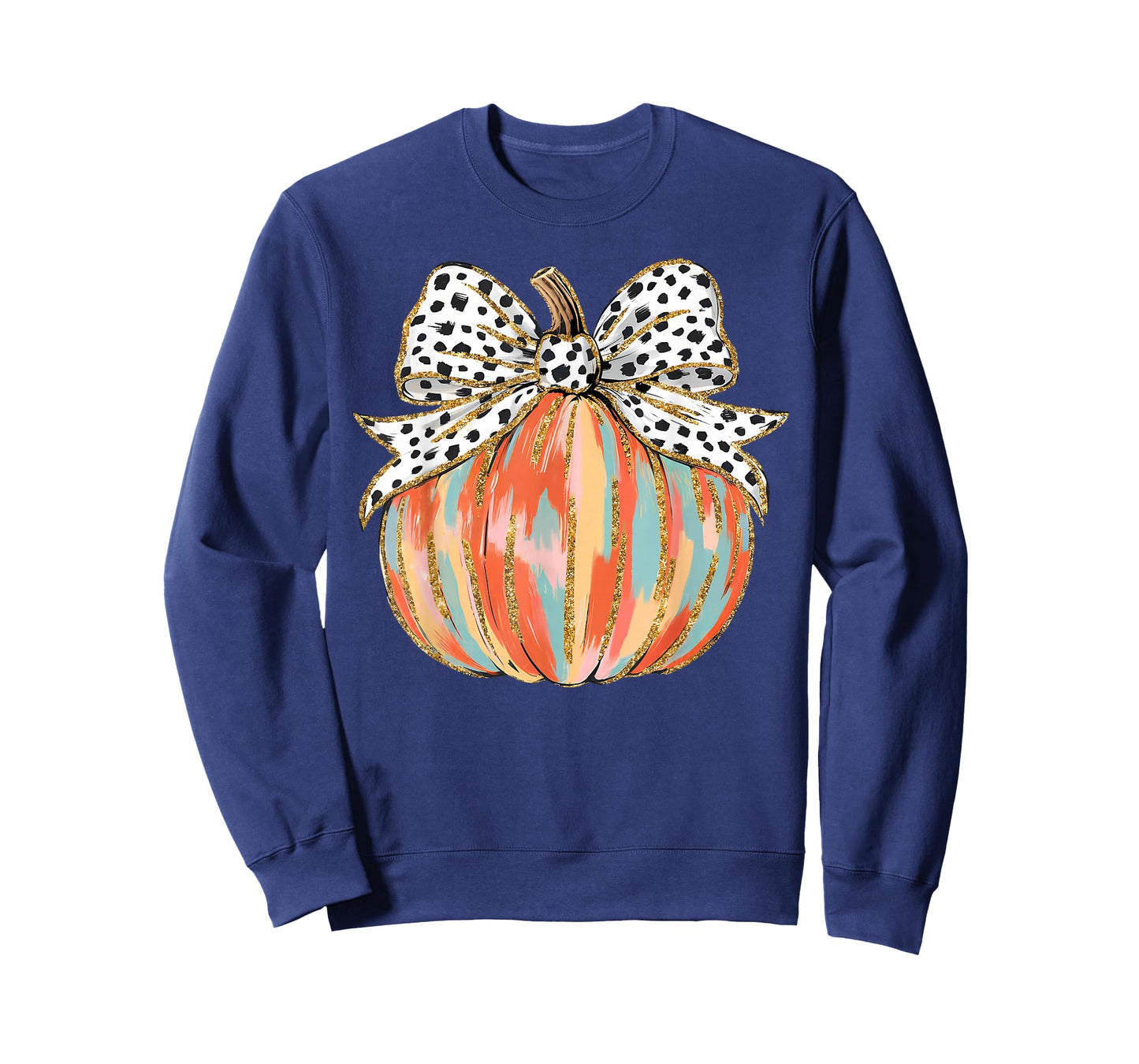 Coquette Bow Pumpkin Season Autumn Fall Leaves Thanksgiving T-Shirt