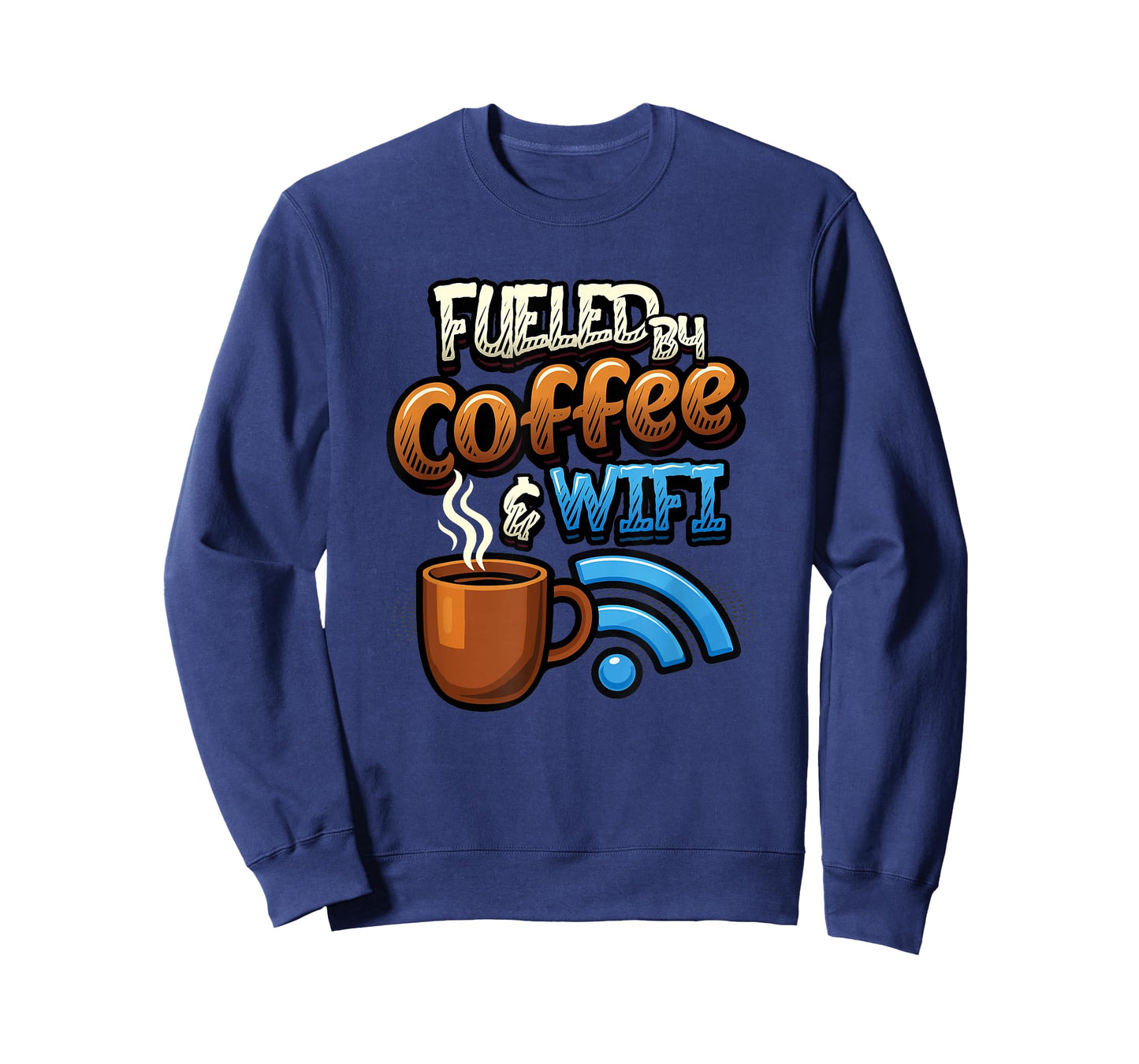 Home Office Humor Fueled by Coffee and WiFi Remote Worker T-Shirt