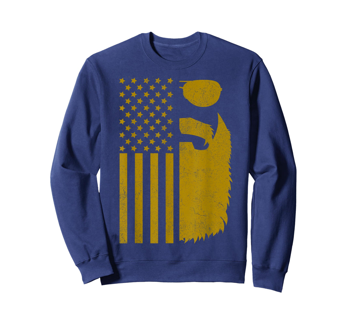 Patriotic US Flag Beard And Sunglasses For Men With Beards T-Shirt