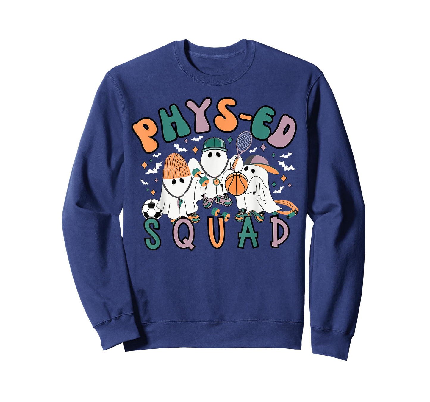 Spooky Ghost PE Teacher Squad Physical Education Halloween T-Shirt