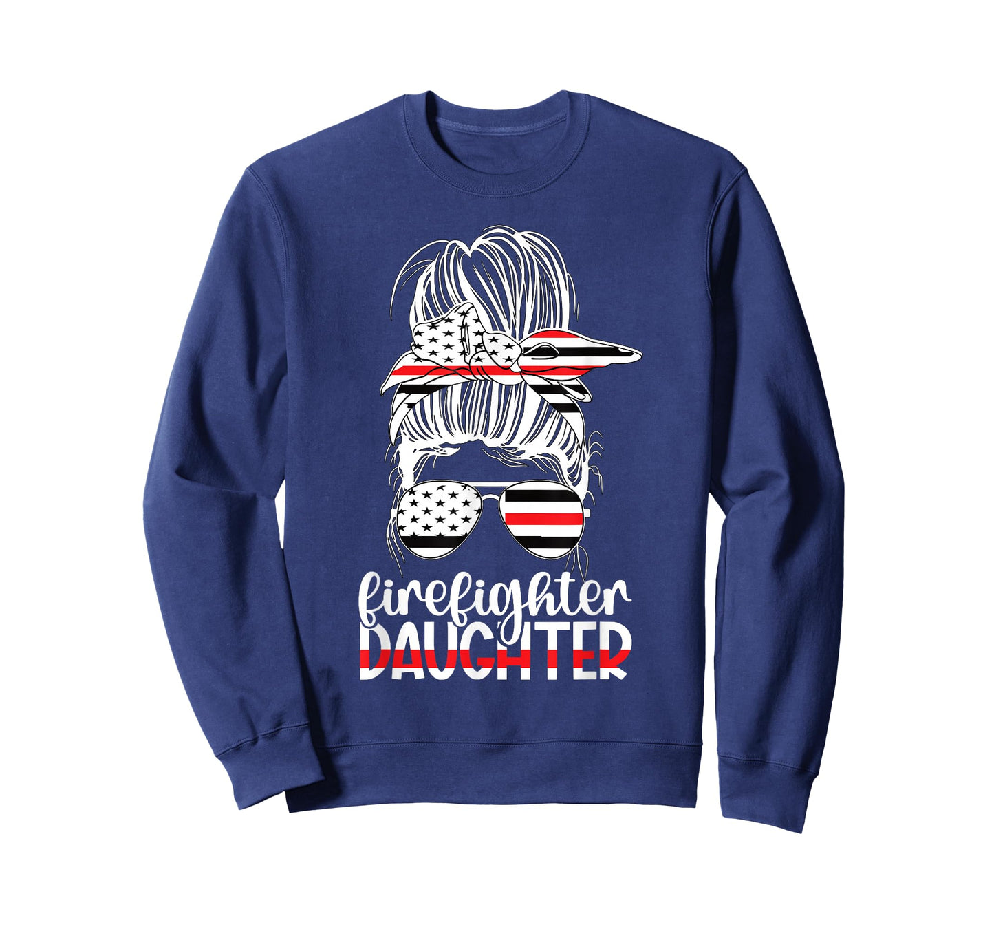 Firefighter Daughter Messy Bun Fireman Daughter T-Shirt