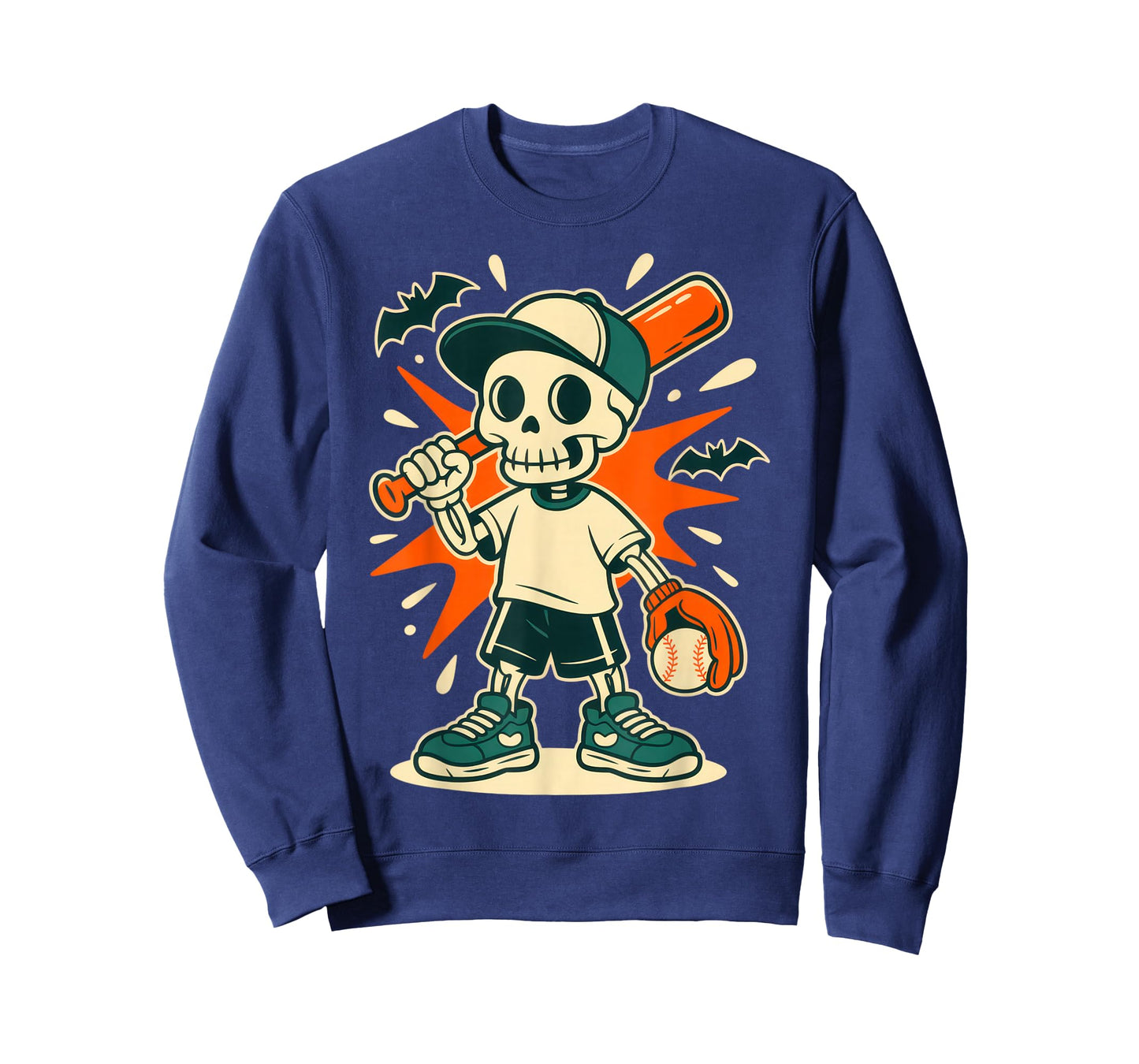 Skeleton Baseball Player for Sports Fans Halloween Humor T-Shirt