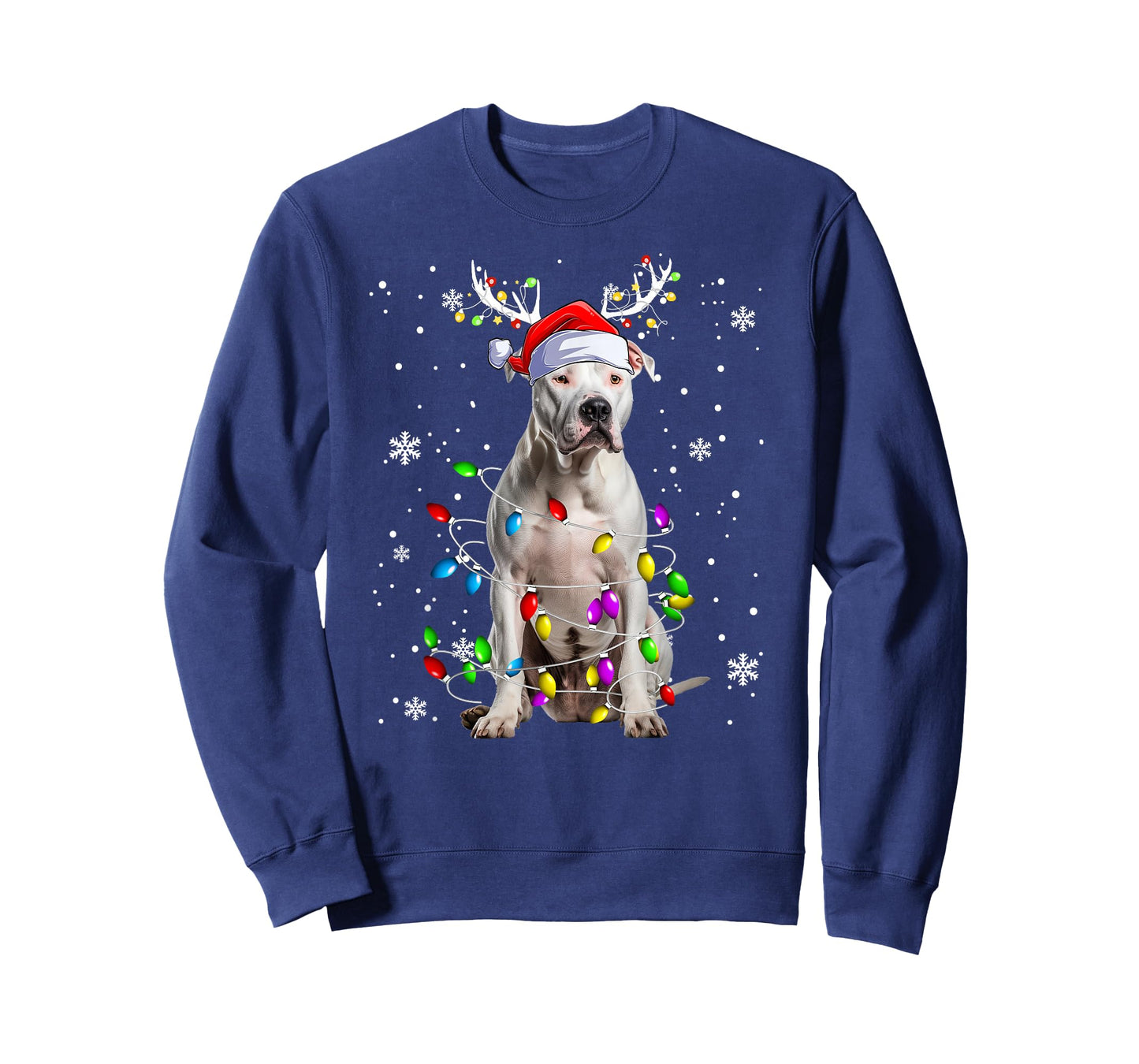Pitbull Doggy funny Christmas Pitbull dog Reindeer T-Shirt for Men Women Kids