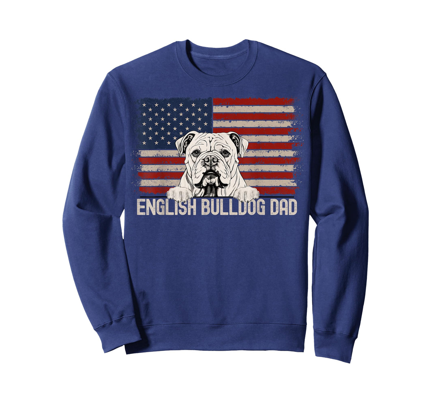 Best Dog Dad Ever American Flag - English Bulldog Dad T-Shirt
