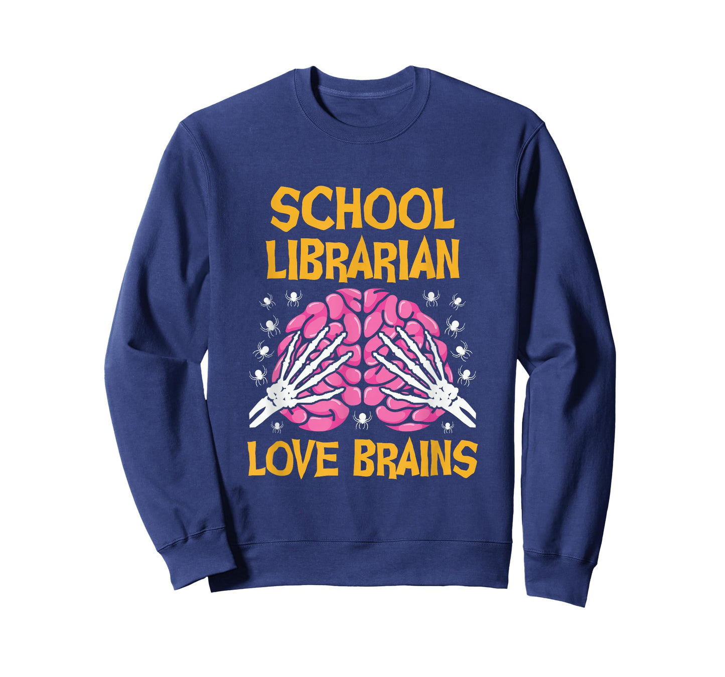 School Librarian Love Brains Funny Halloween School T-Shirt