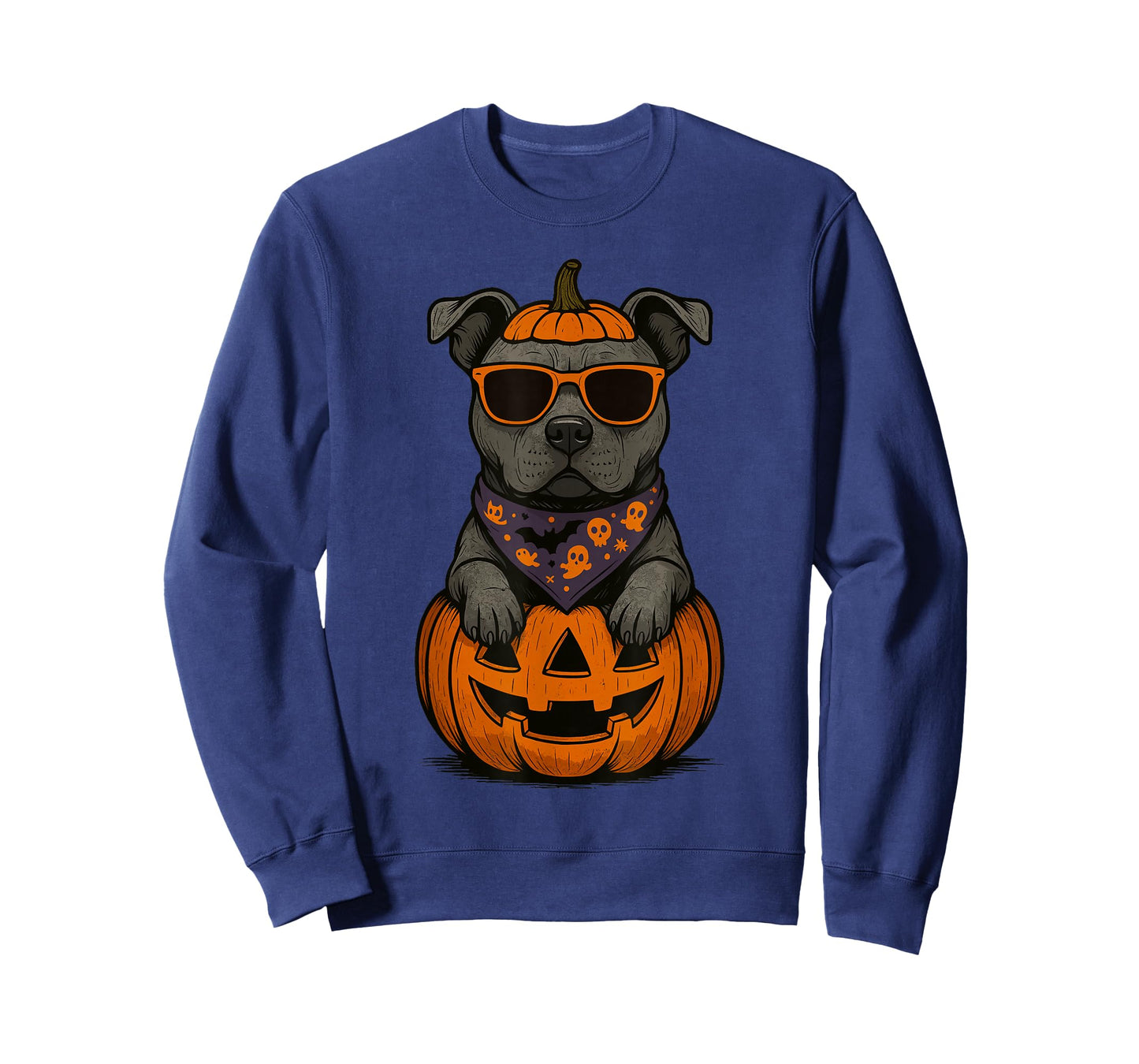 Spooky Pit Bull Pumpkin Halloween Dog Lover T-Shirt