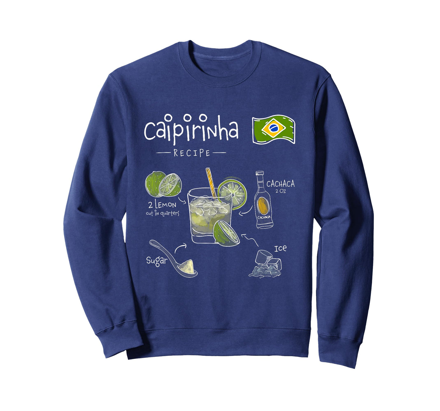 Caipirinha Brazilian Cocktail Classic Bartender Recipe T-Shirt