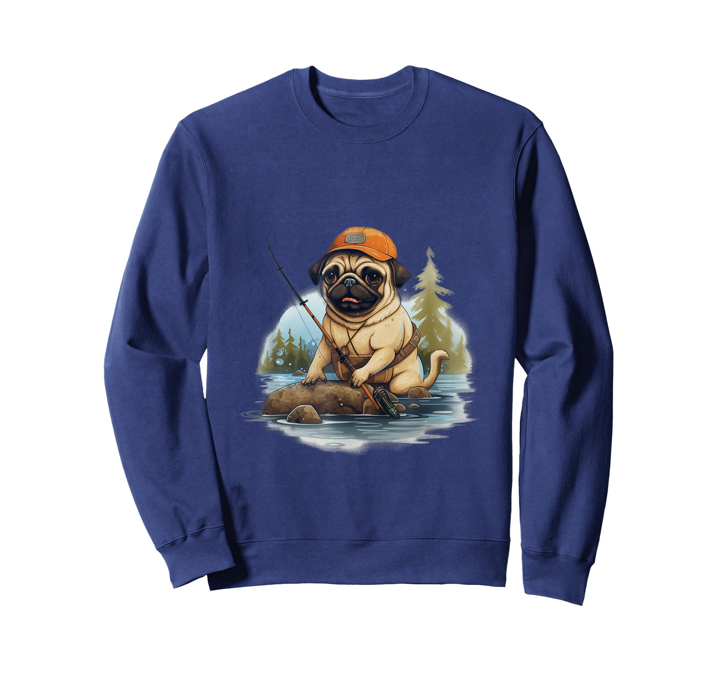 Reel cool Pug Dad Fishing, Funny Pug Fishing T-Shirt