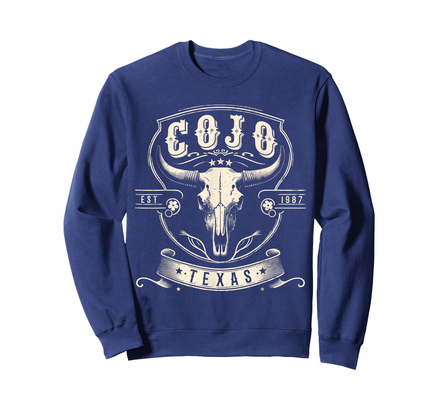 Distressed Cojo Name & Bull-Skull Retro Country Music Outlaw T-Shirt