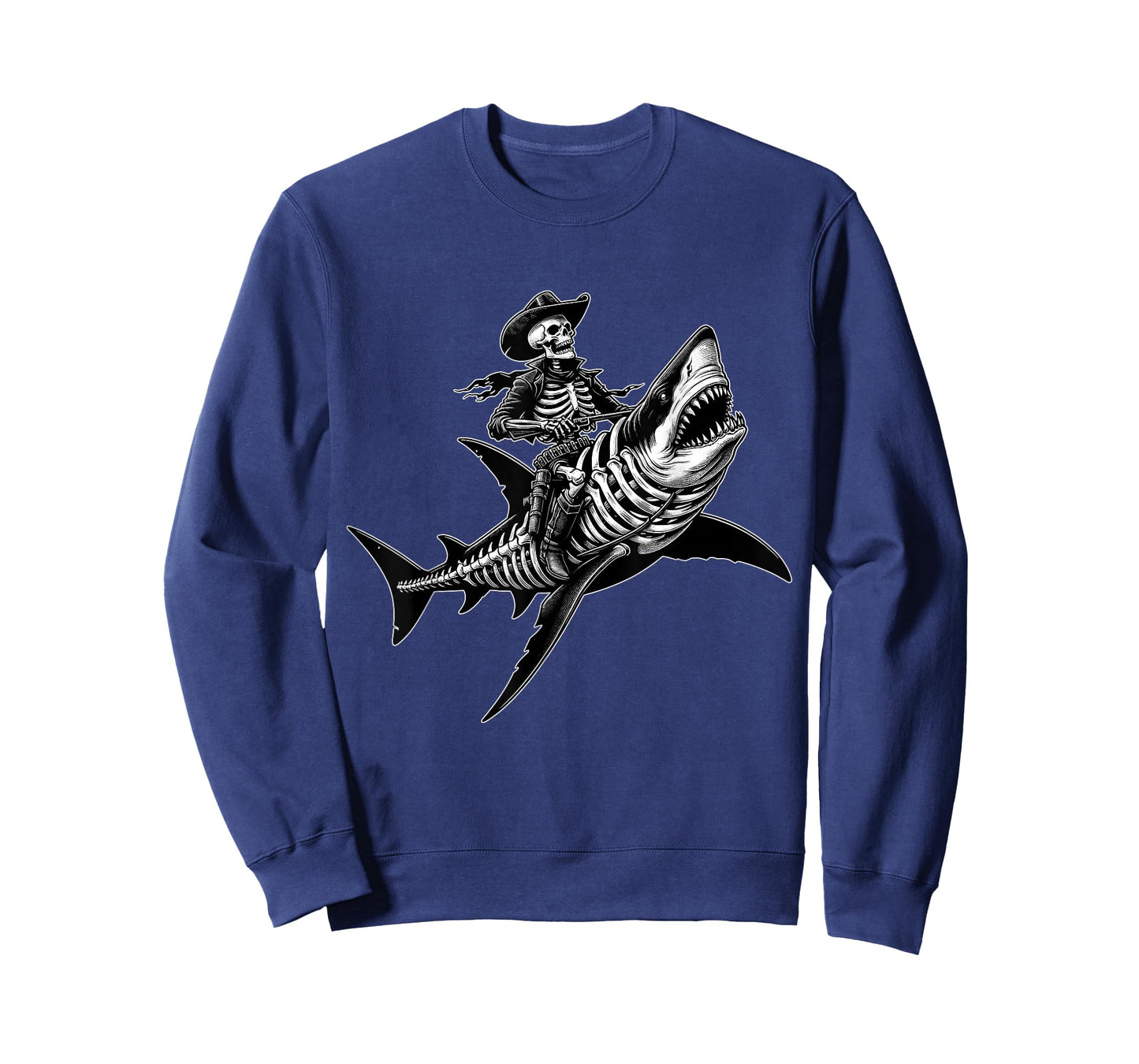 Rustic Skeleton Cowboy Shark Western Gothic Rodeo Goth Style T-Shirt