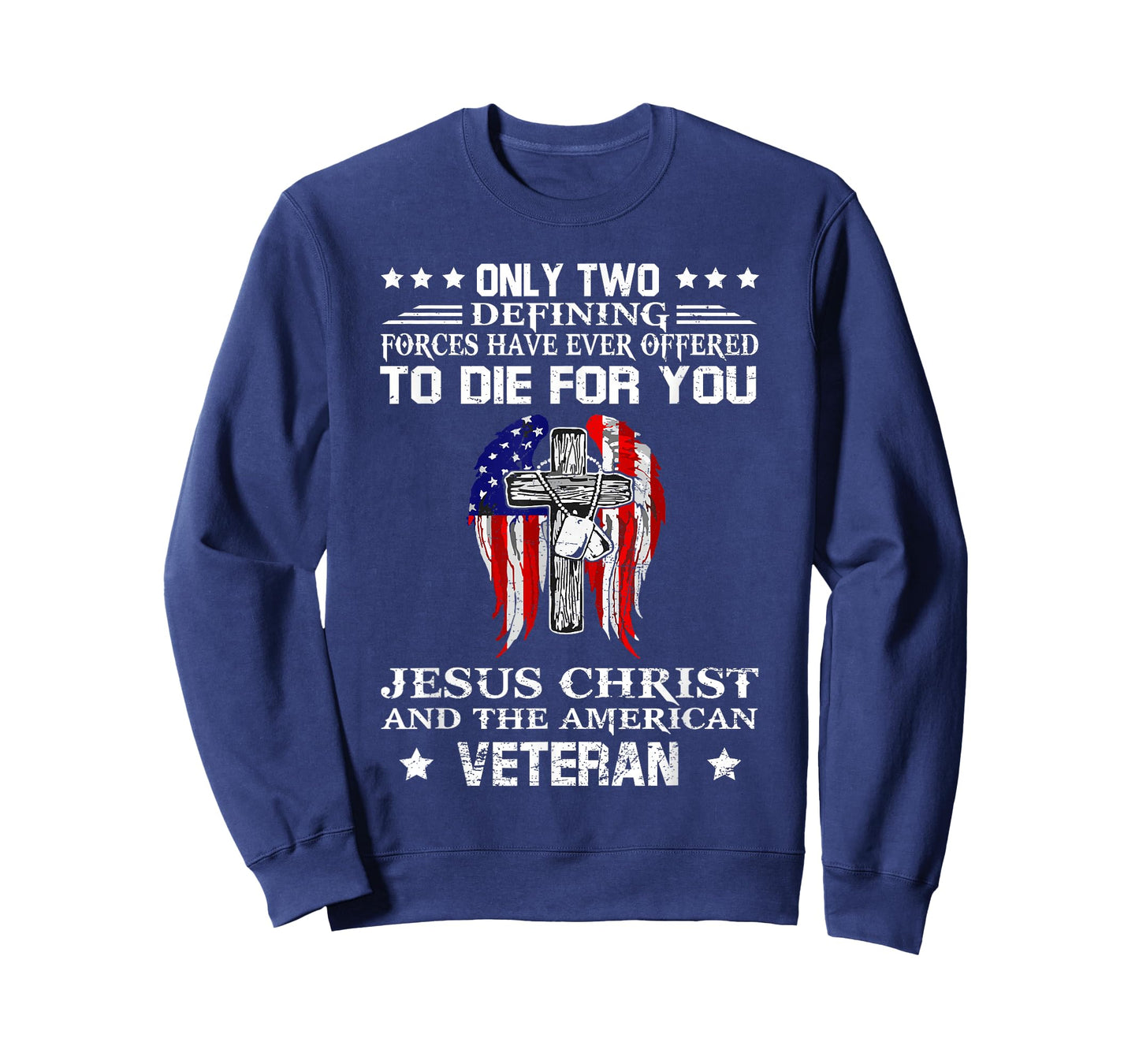 Jesus Christ And American Veteran Flag USA Christian T-Shirt
