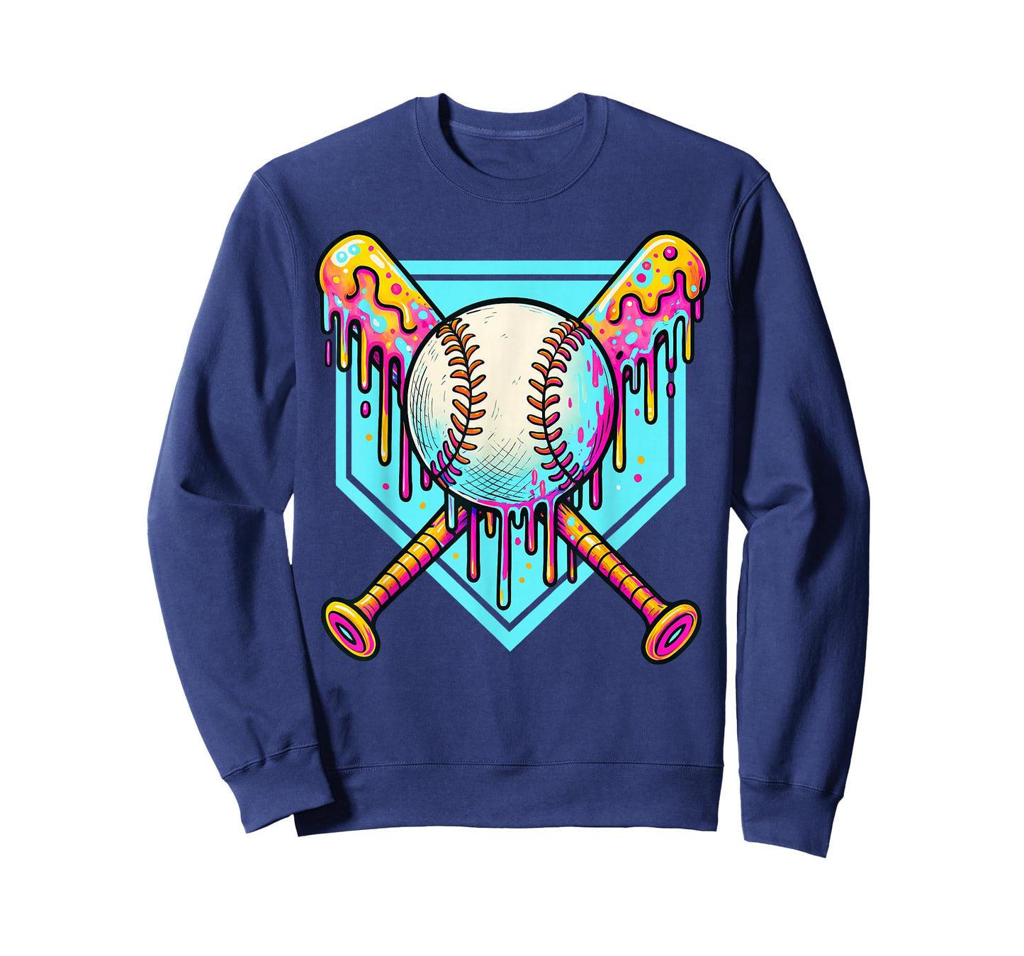 Baseball Drip For Boys Ice Cream Drip Youth Boys Baseball T-Shirt
