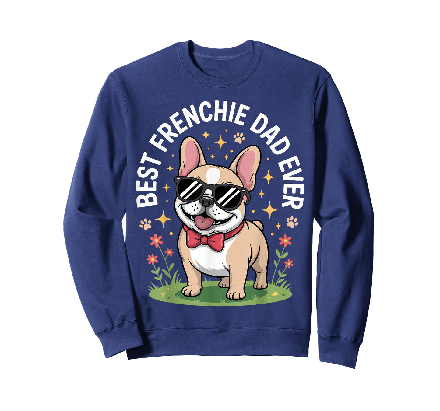 Funny French Bulldog Art for Men Dad Father Frenchie Bulldog T-Shirt